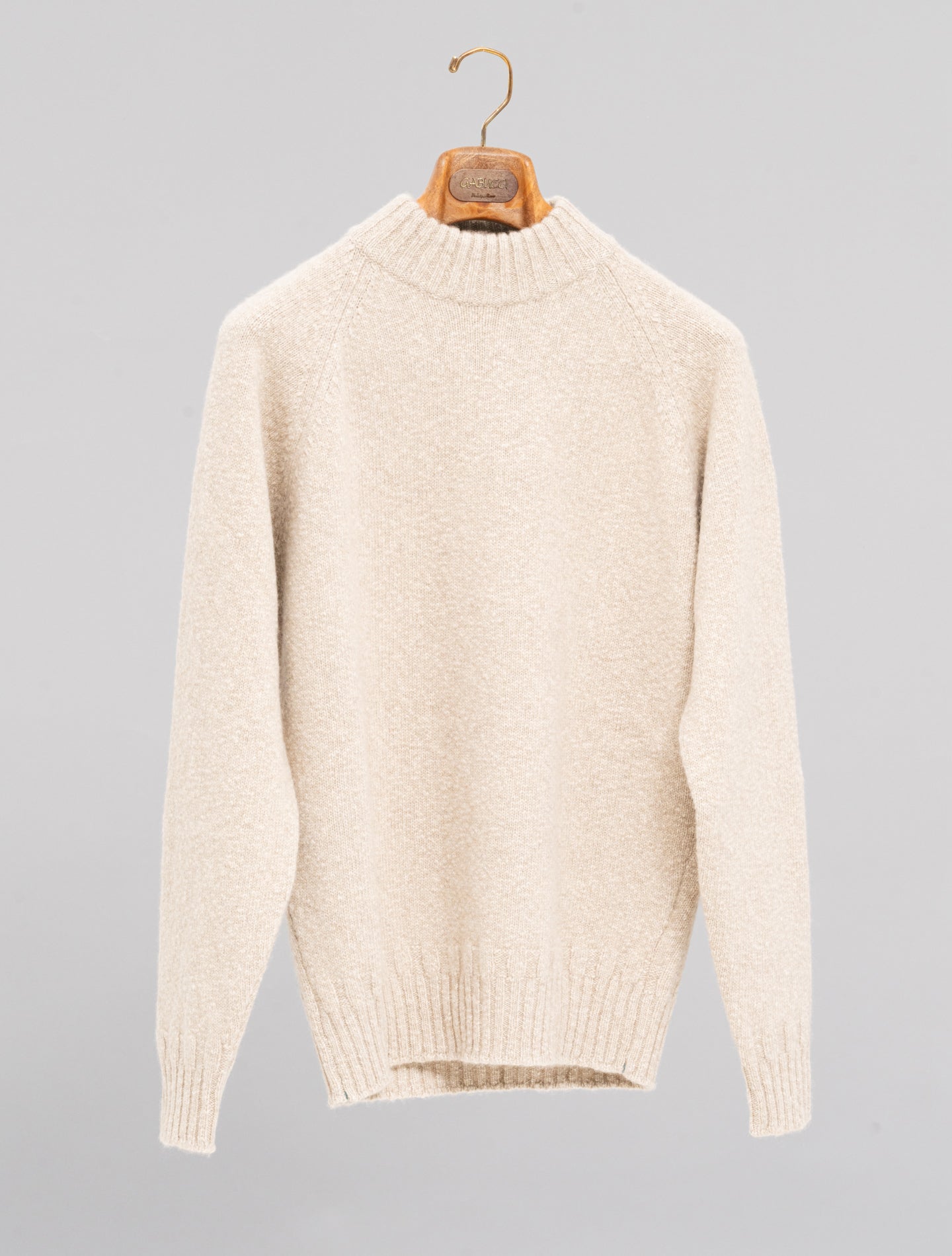 Cashmere Boucle Heavy Mockneck Beige