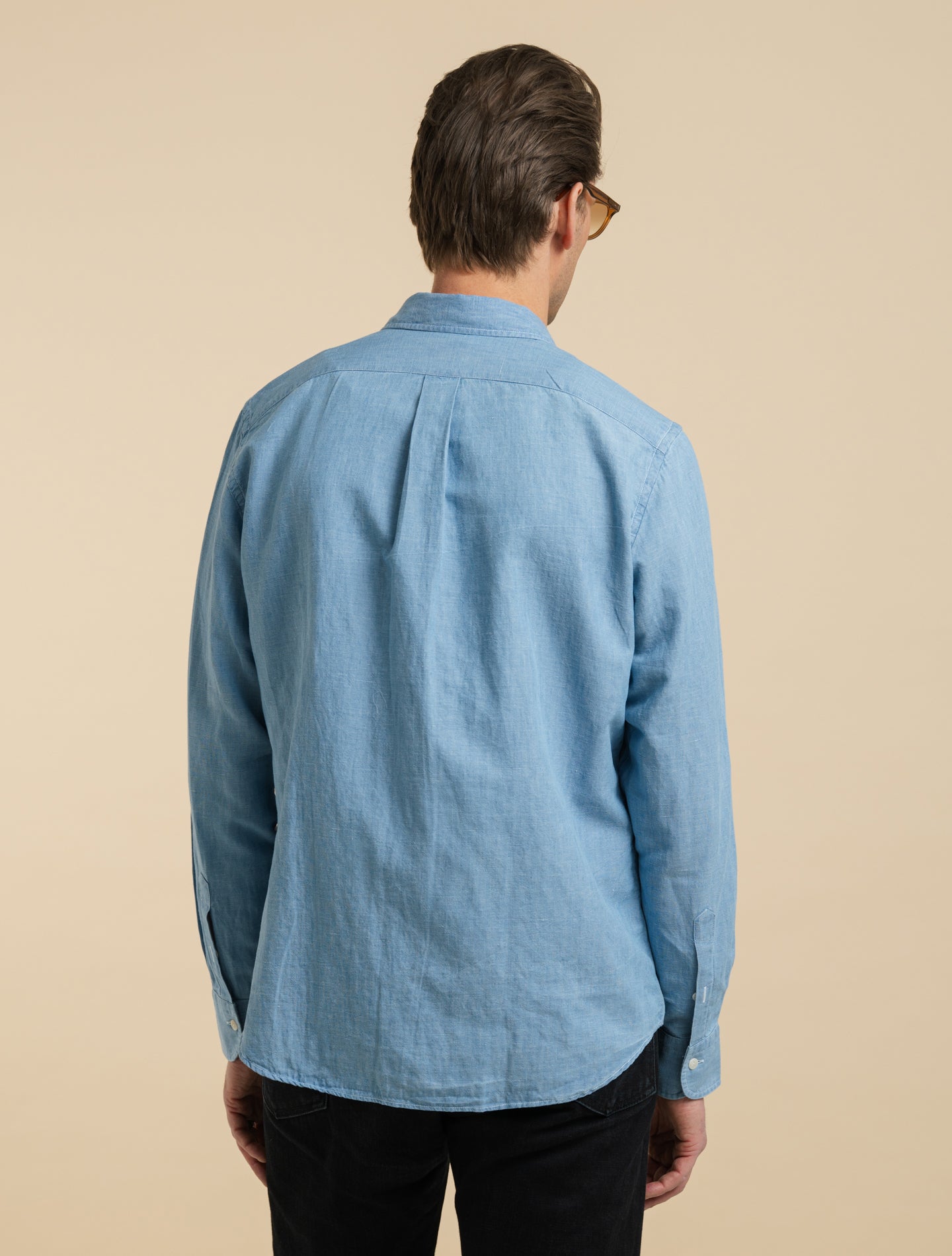 Japansk Chambray Utility Skjorta Blå