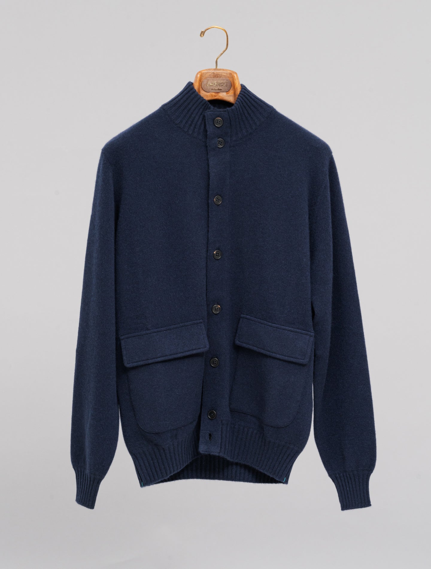 Cashmere Knitted Bomber Navy