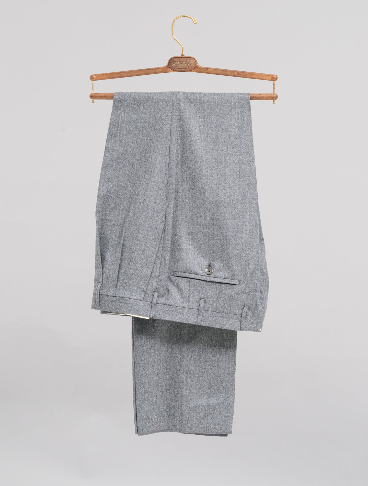Padova Double Pleated Wool Trousers Grey