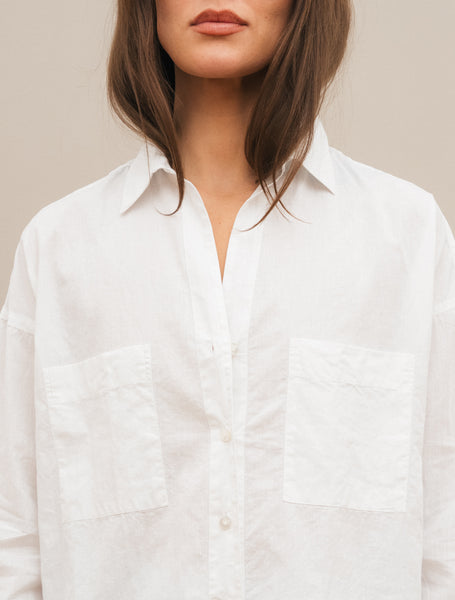 Sonia Linen Cotton Shirt White | Relaxed Elegance by Finamore