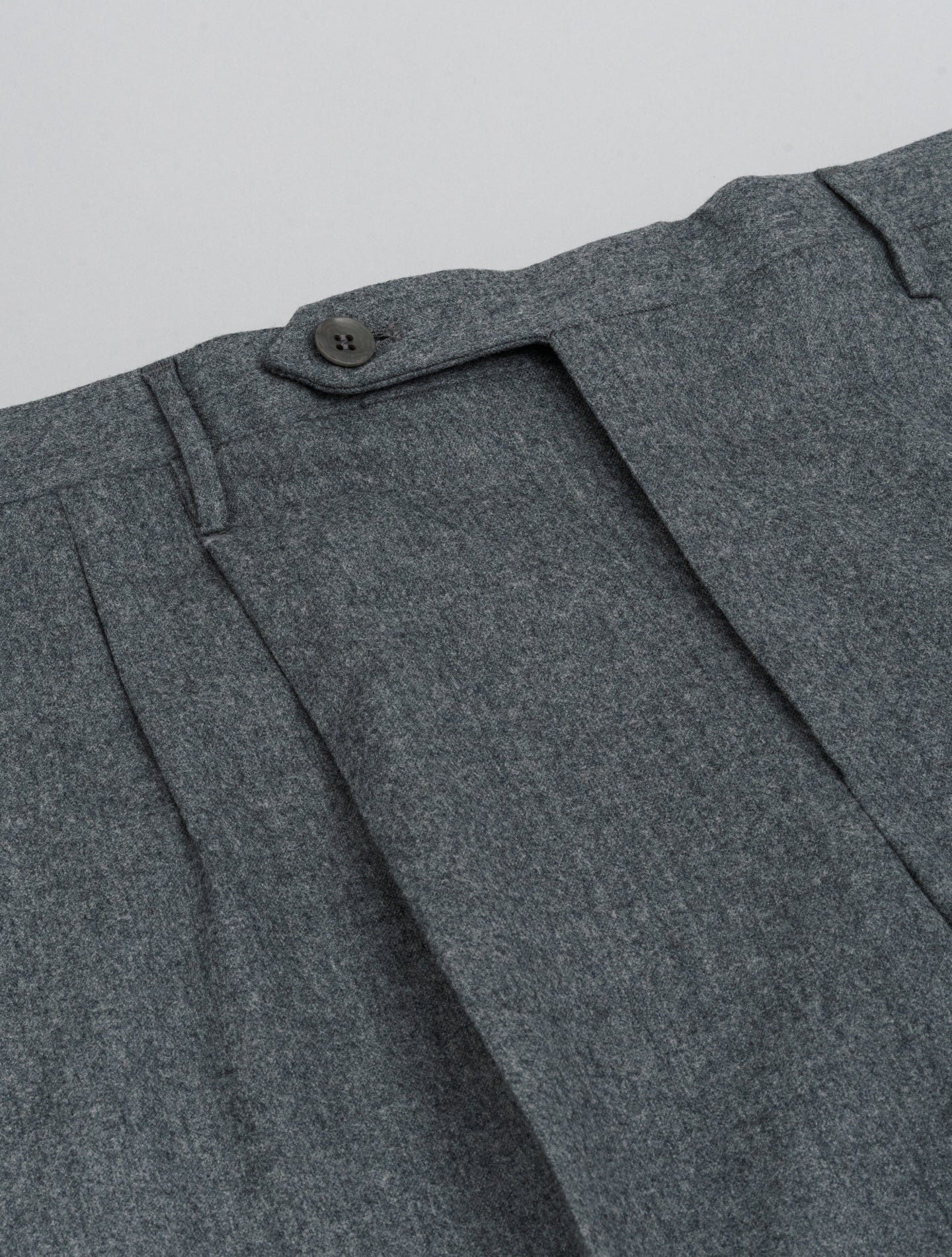 Padova Double Pleated Wool Trousers Grey