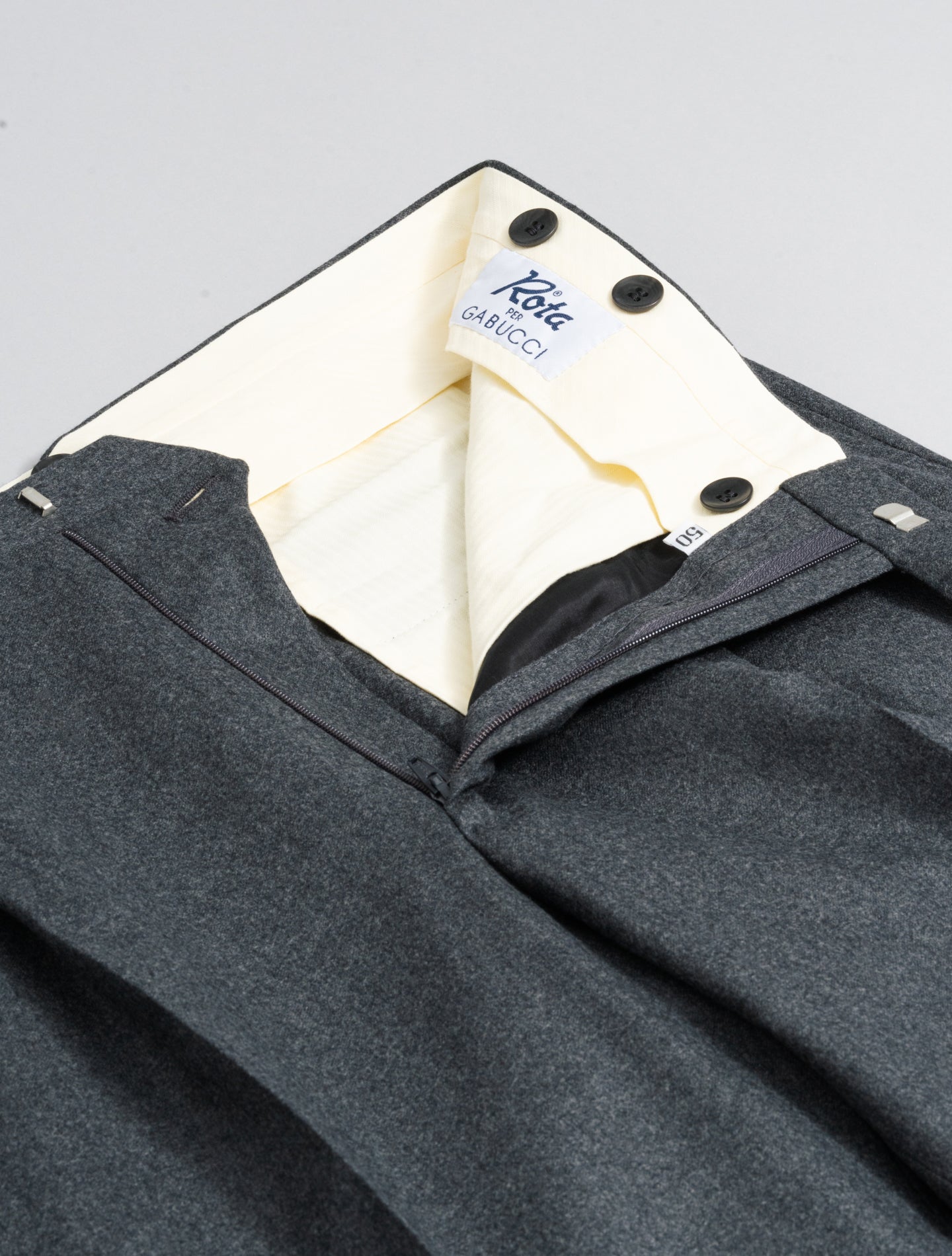 191 Pleated Wool Cashmere Trousers Grey