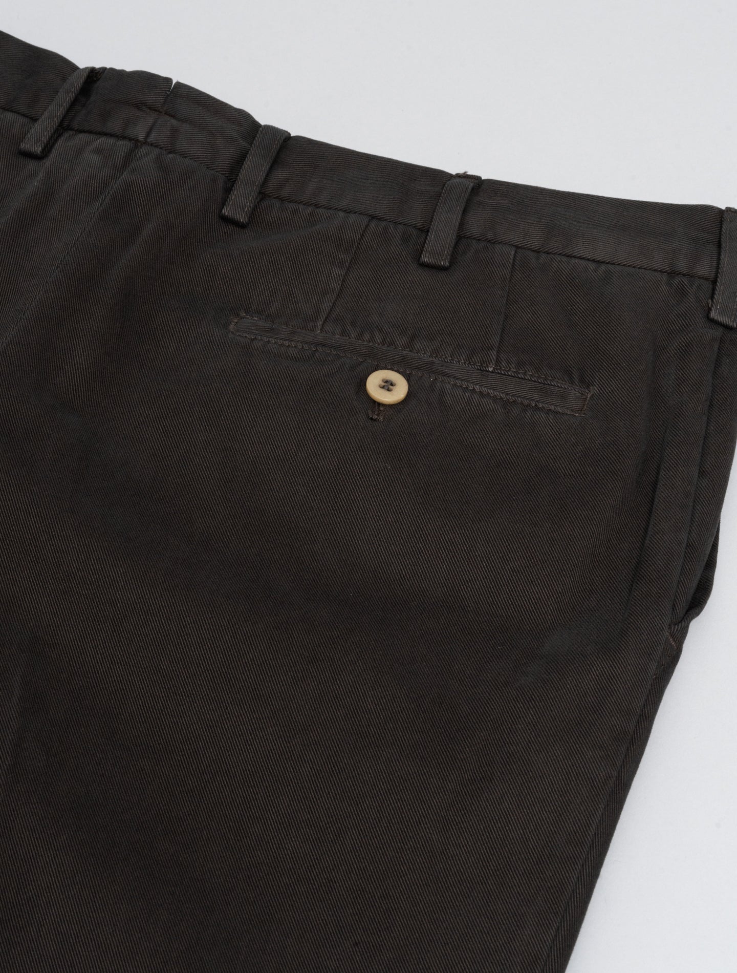 190 Cotton Cashmere Twill Trousers Brown