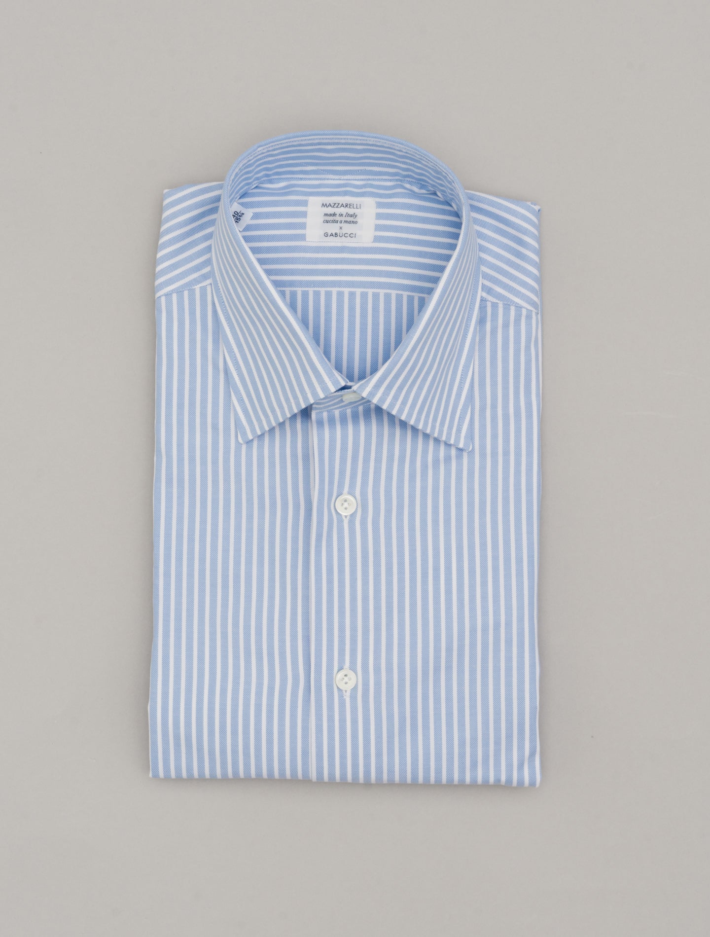 Reversed Stripe Oxford Turn Down Shirt Light Blue