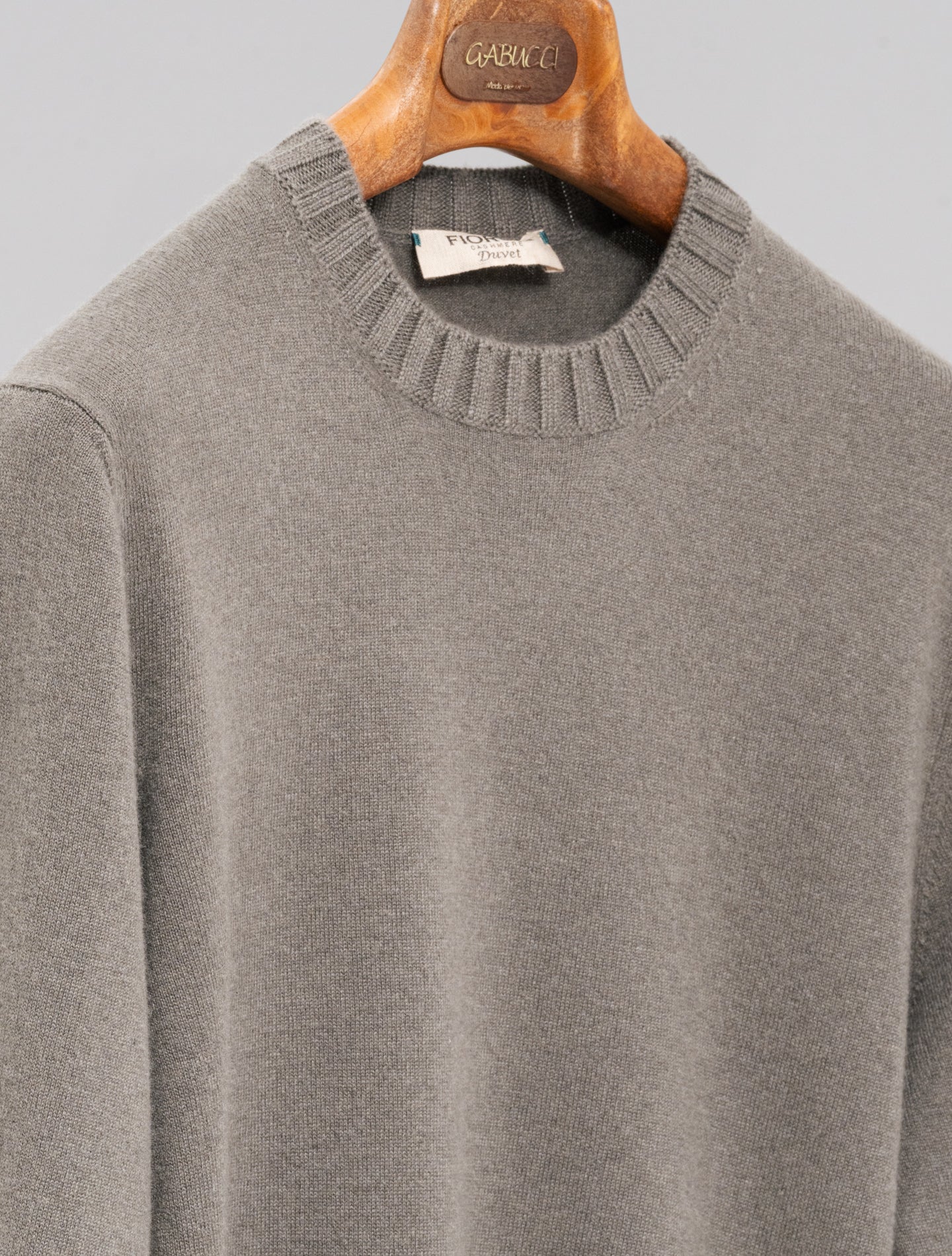 Duvet Cashmere Knitted Crewneck Khaki Green