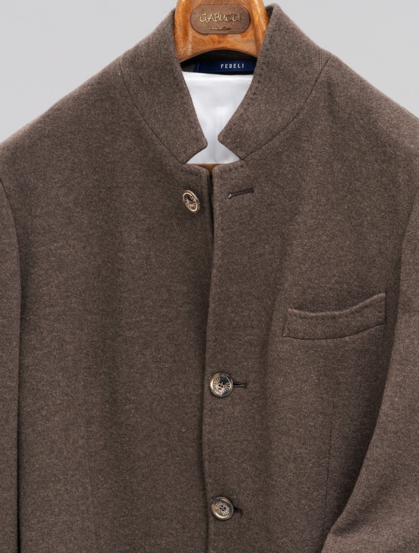 Damon Double Flanel Cashmere Jacket Brown