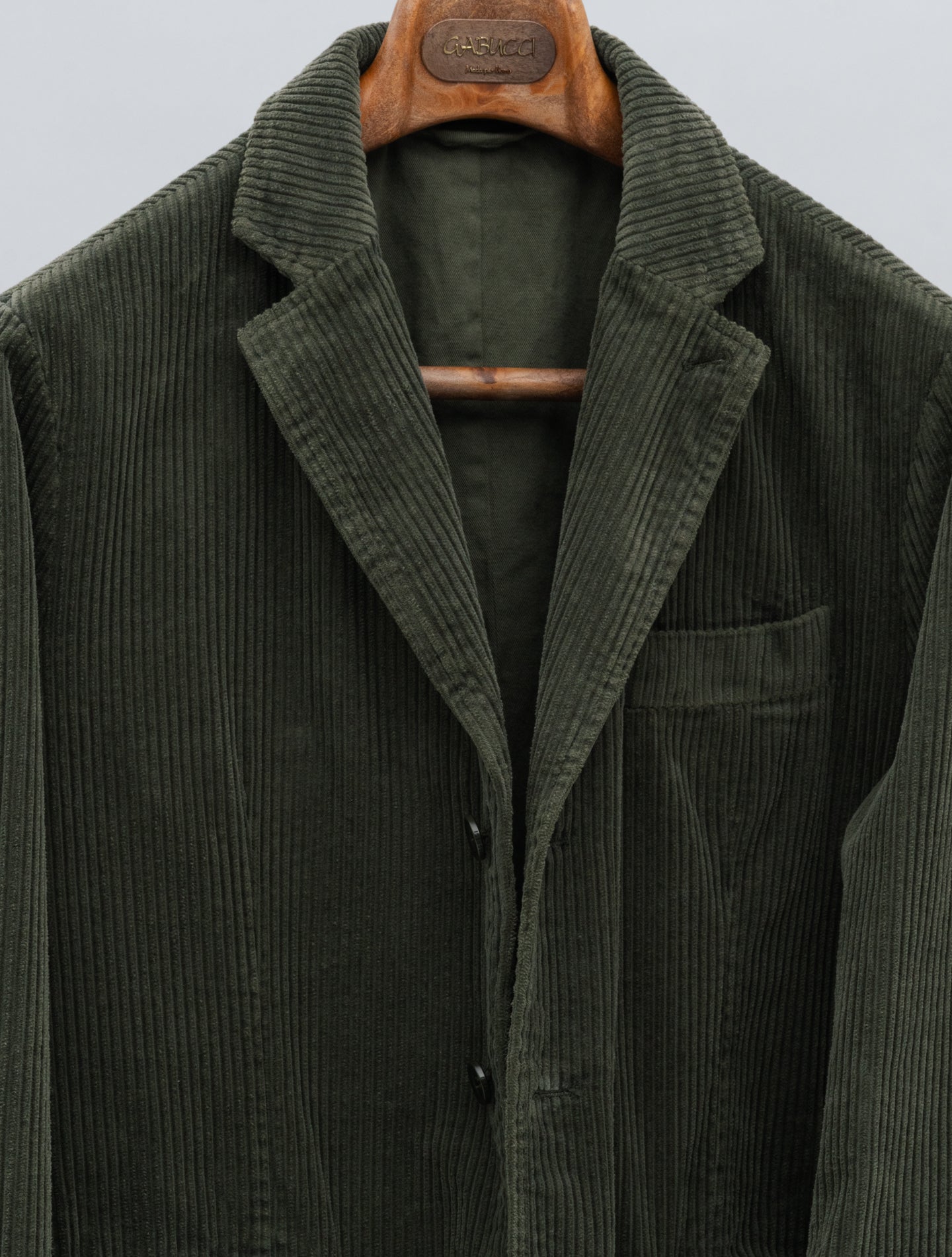 Single Breasted Corduroy Jacket Military