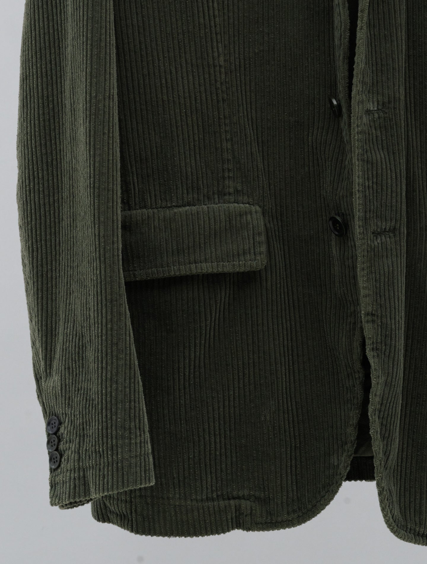 Single Breasted Corduroy Jacket Military