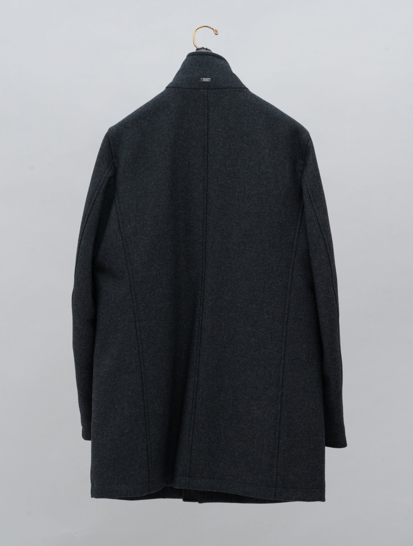 Wool Twill Eco Fur Carcoat Grey