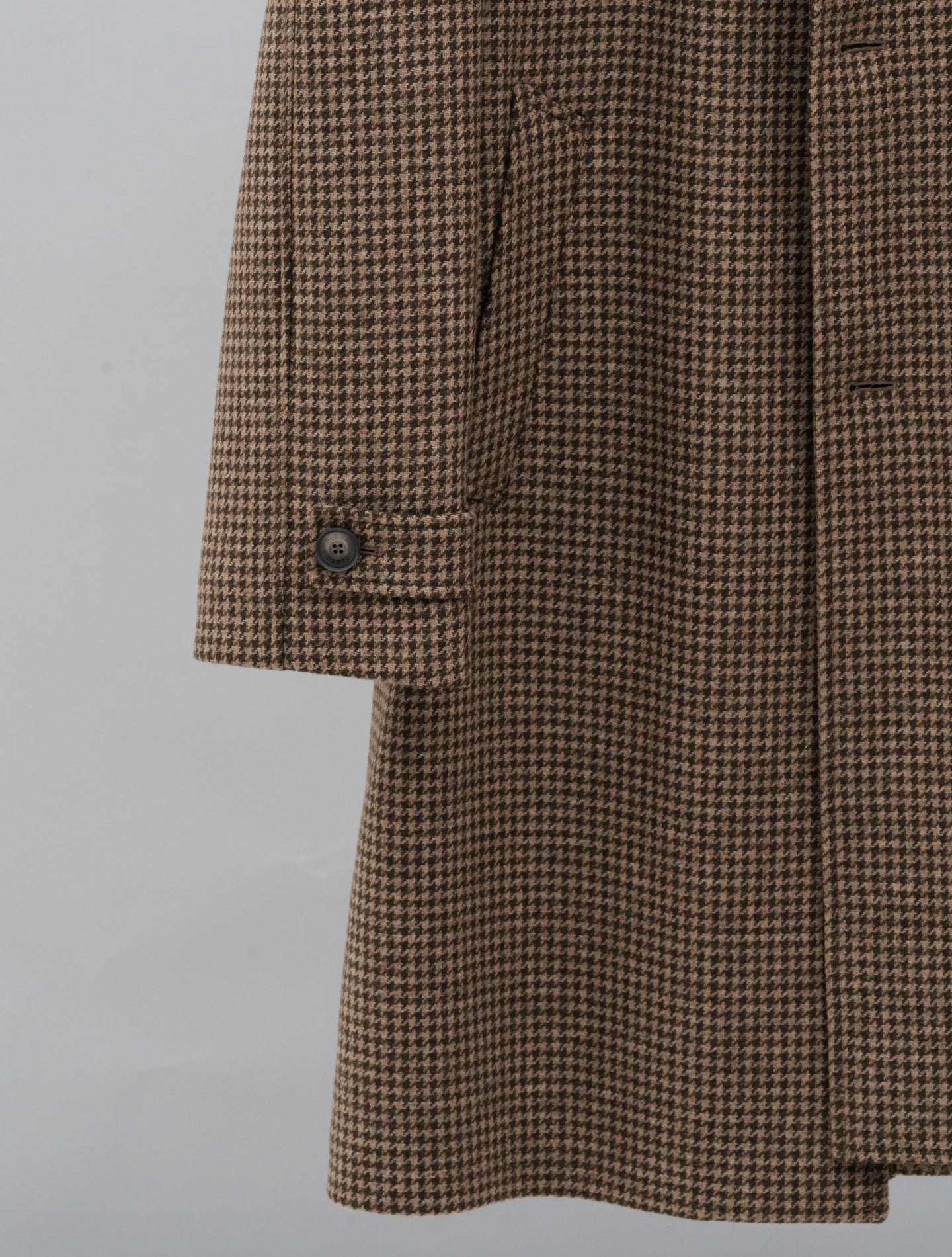 Houndstooth Raglan Wool Coat Brown