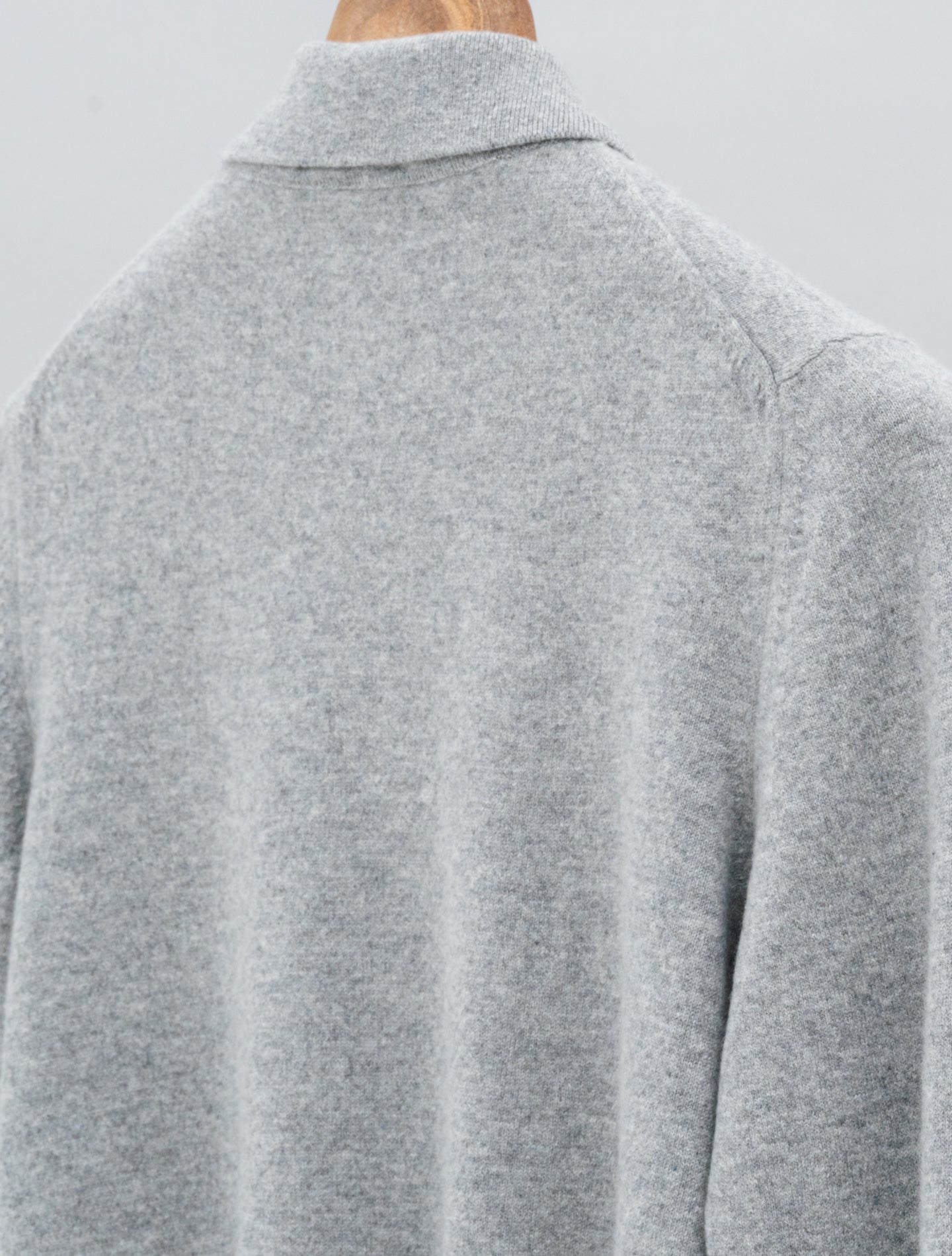 Knitted Baby Cashmere Polo Shirt Grey