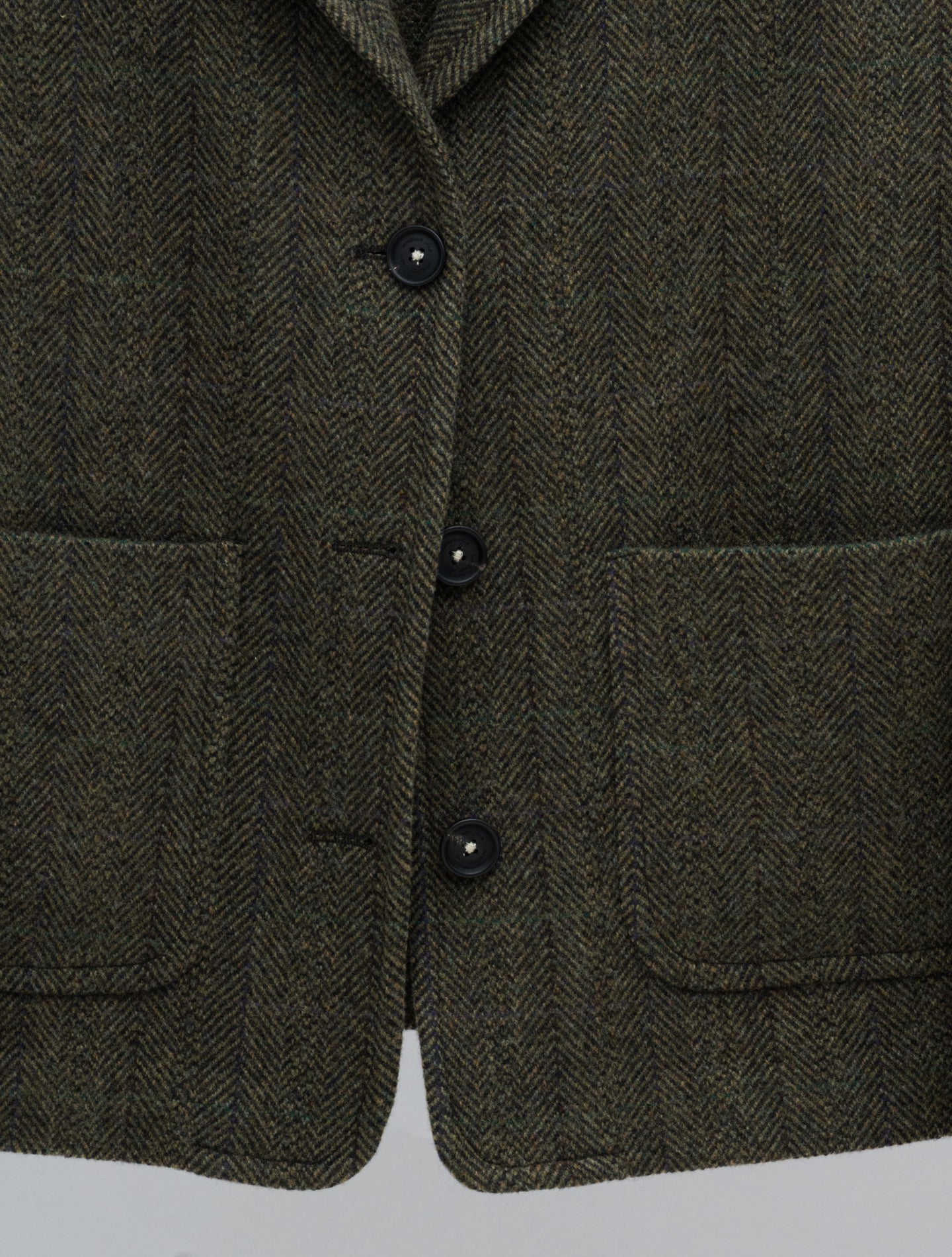 Tebe Herringbone Wool Jacket Military
