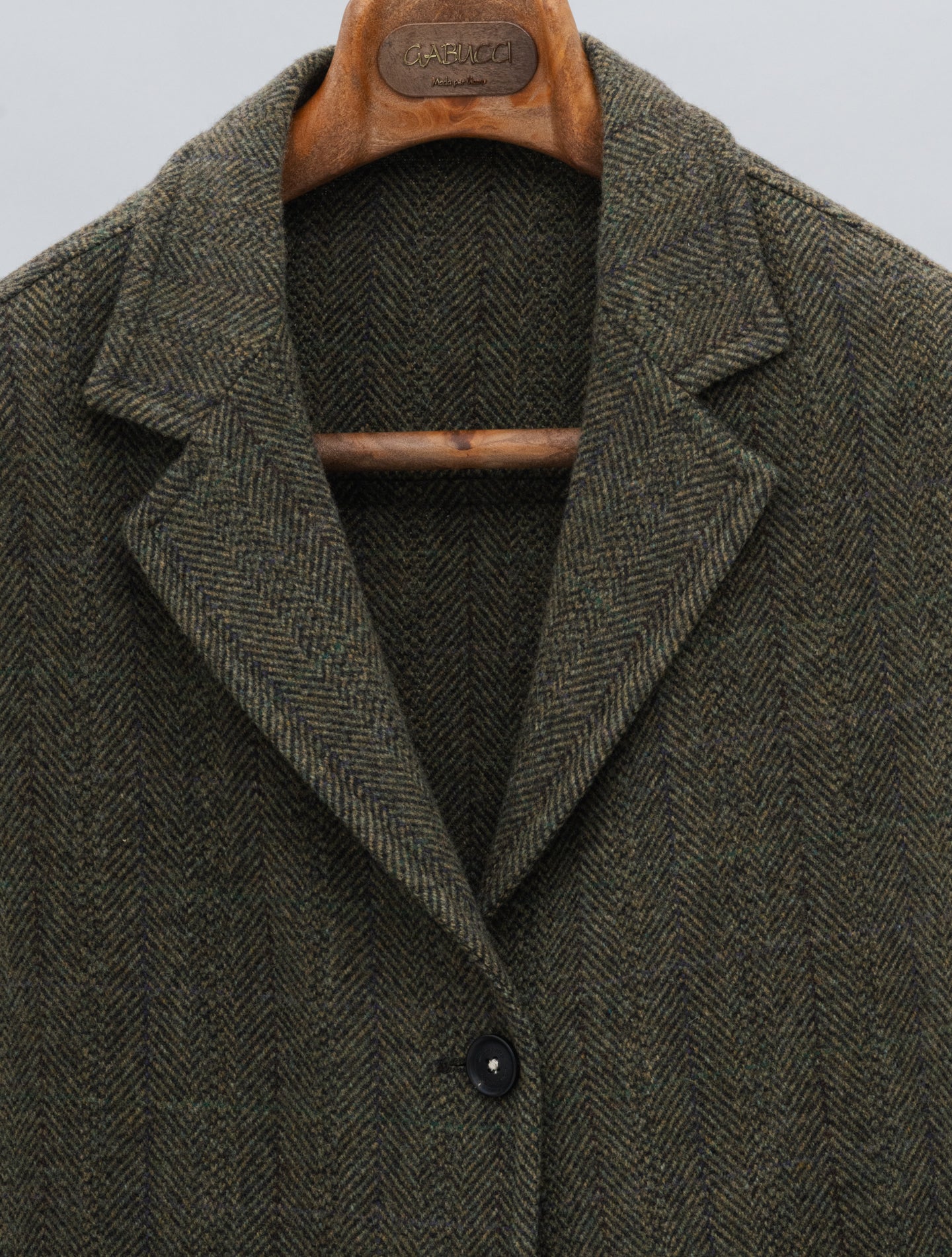 Tebe Herringbone Wool Jacket Military