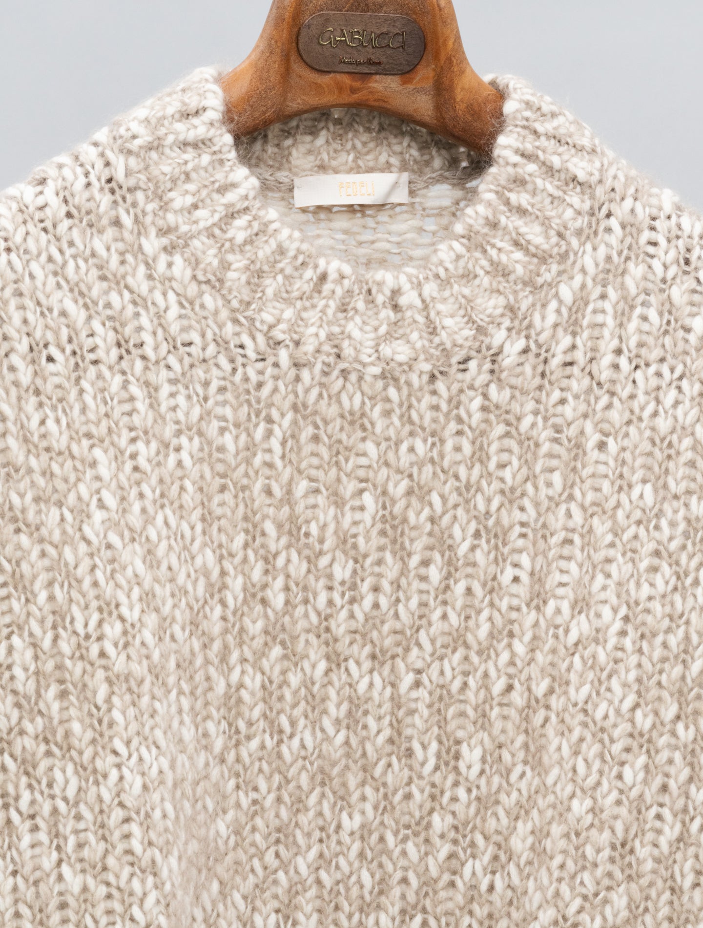 Salgema Bubbly-knit Top Beige