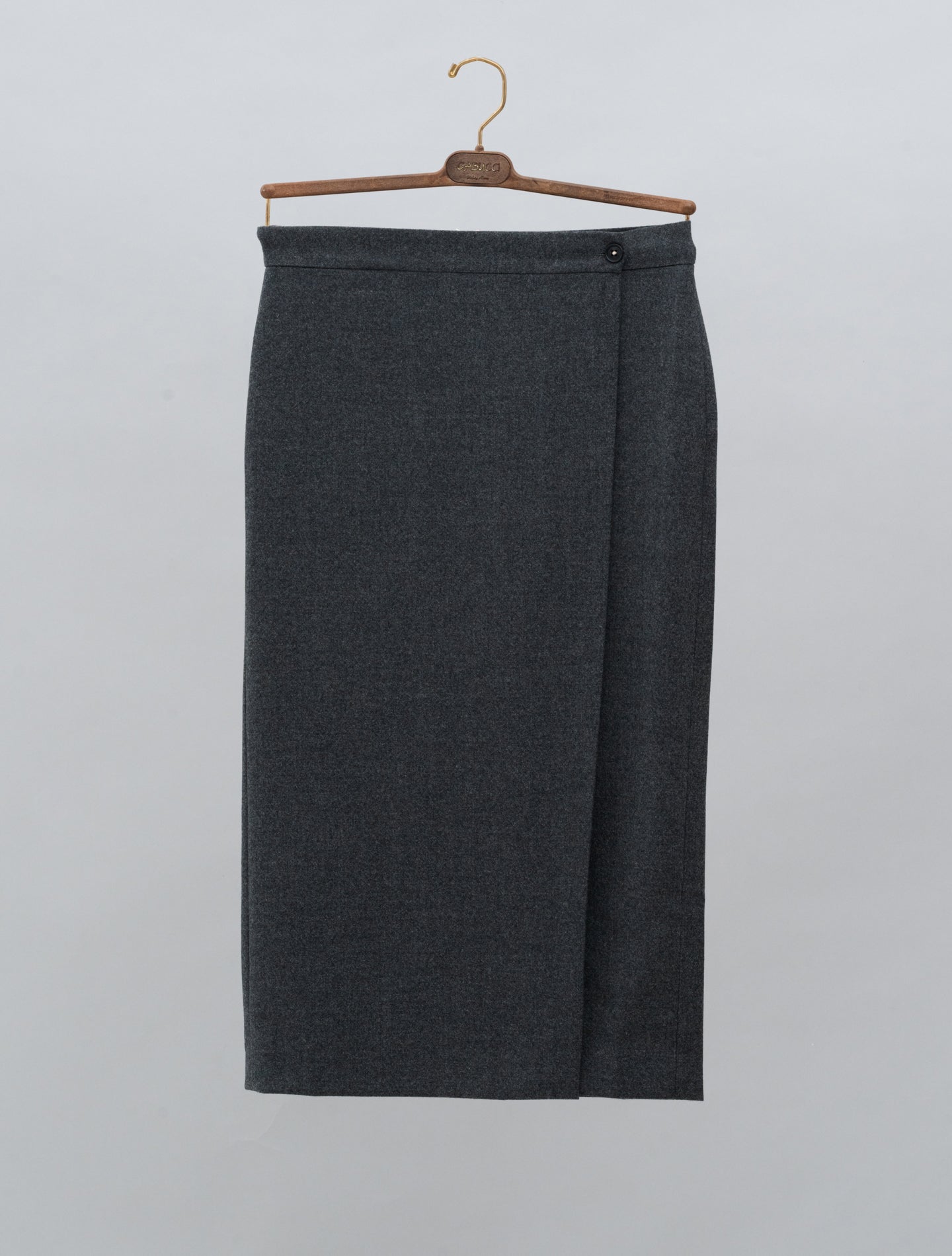 Vanessa Wool Wrap Skirt Dark Grey