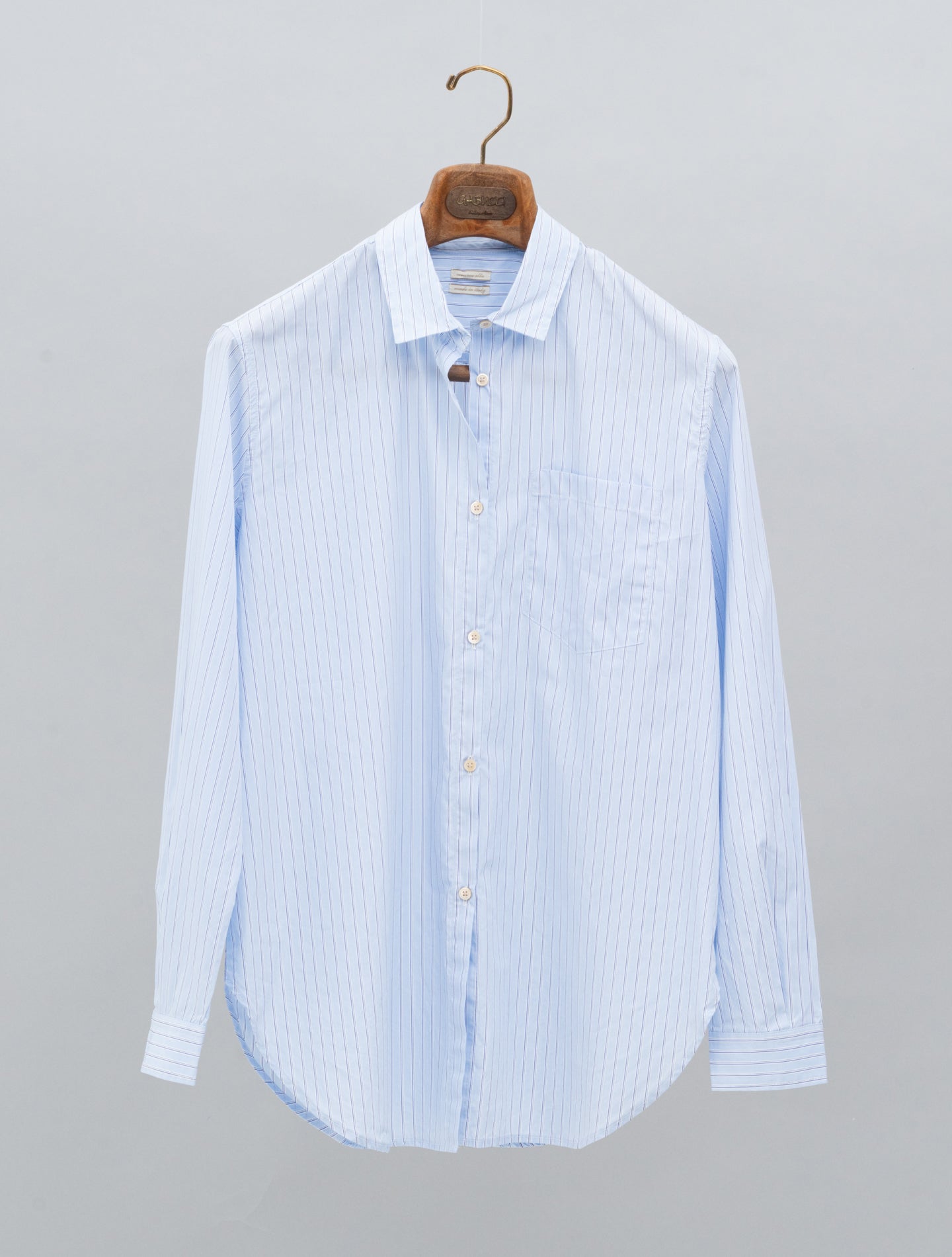 Uma Striped Cotton Shirt Azzurro