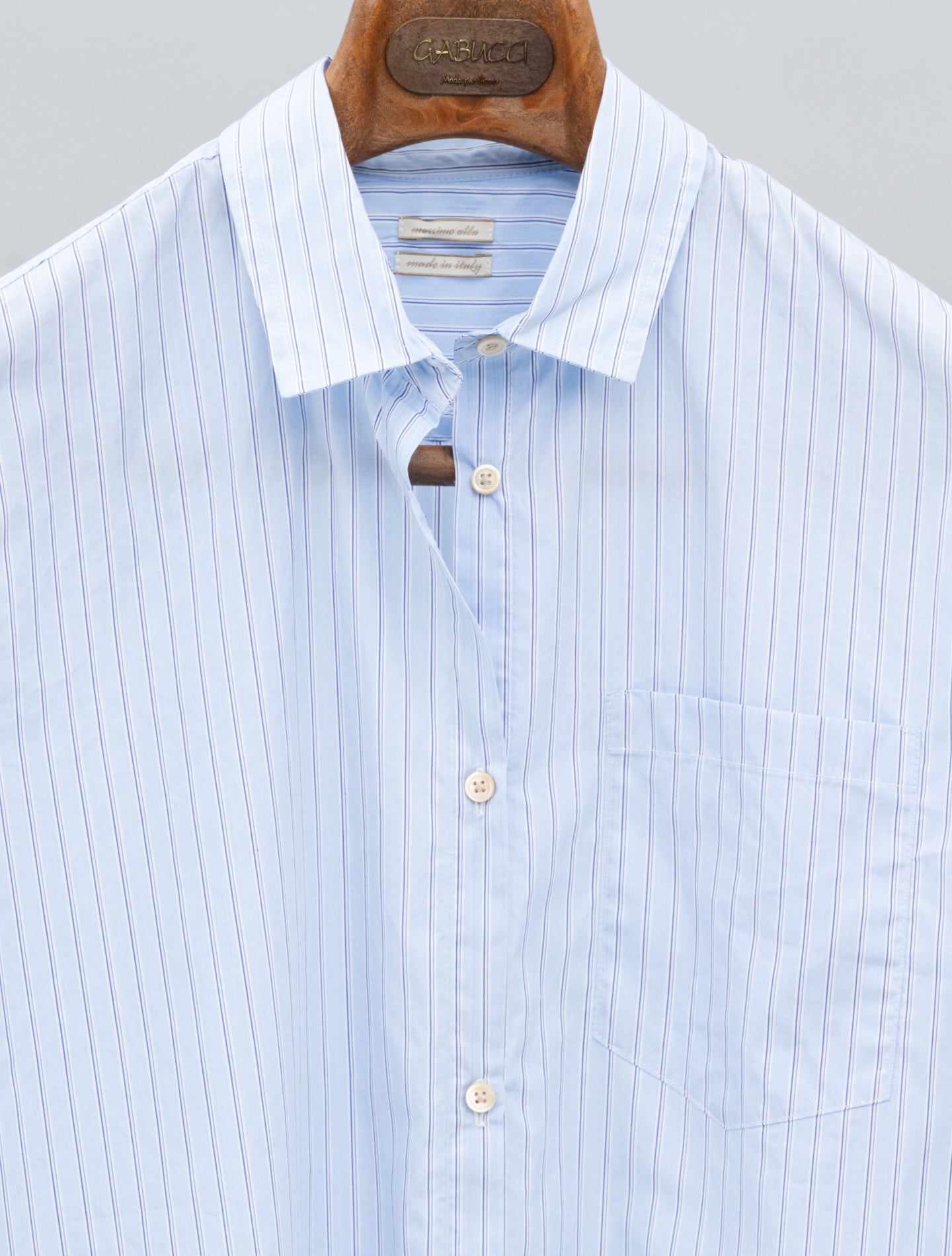 Uma Striped Cotton Shirt Azzurro