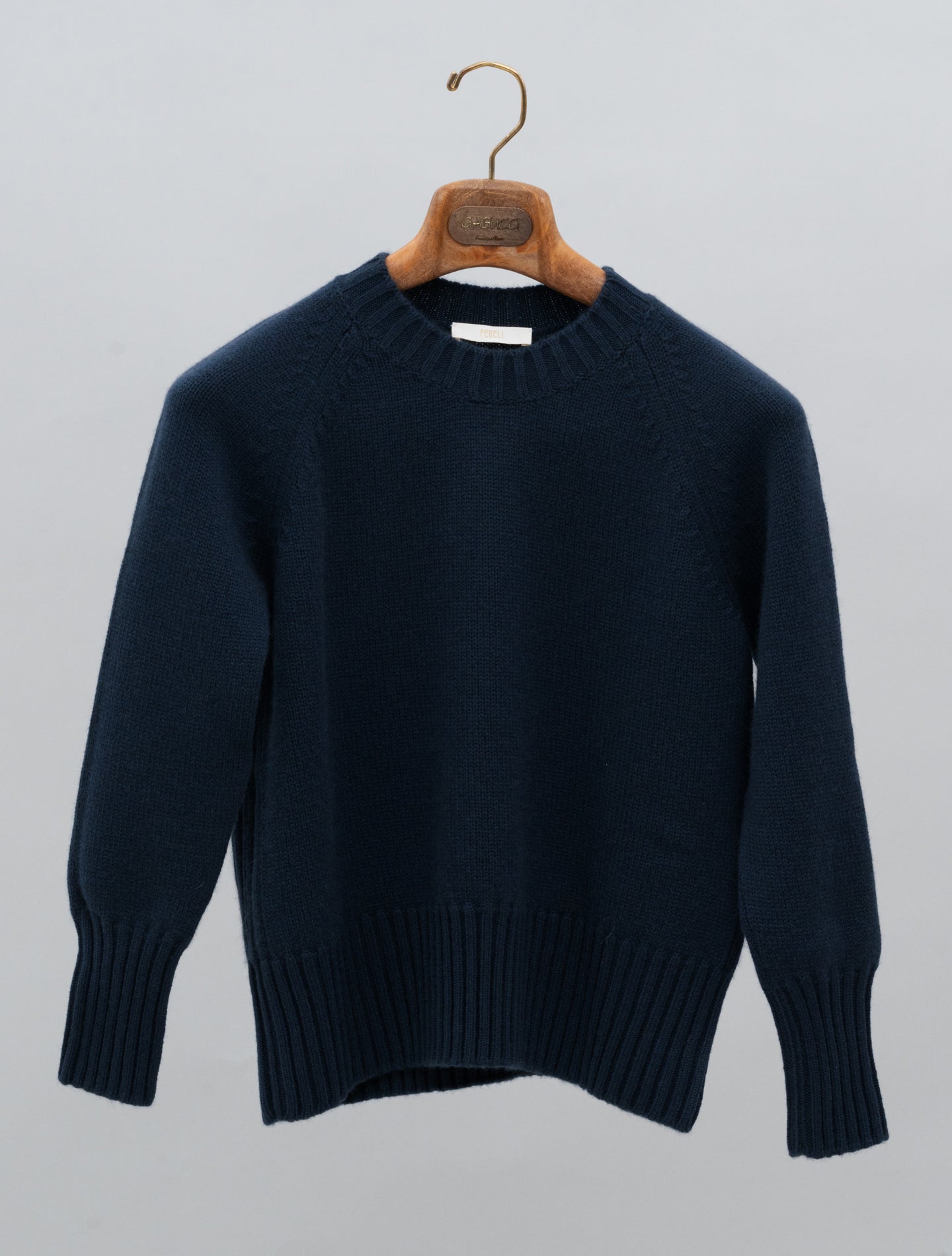 Cashmere Raglan Crewneck Sweater Navy