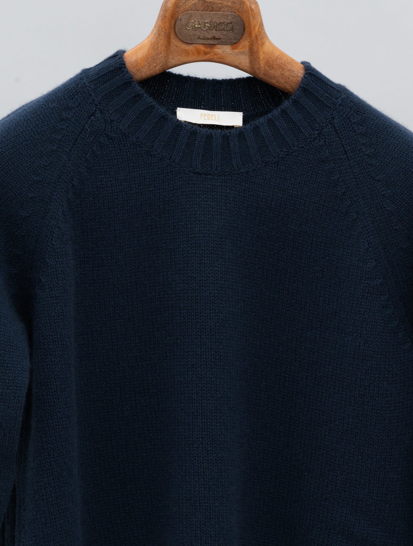 Cashmere Raglan Crewneck Sweater Navy