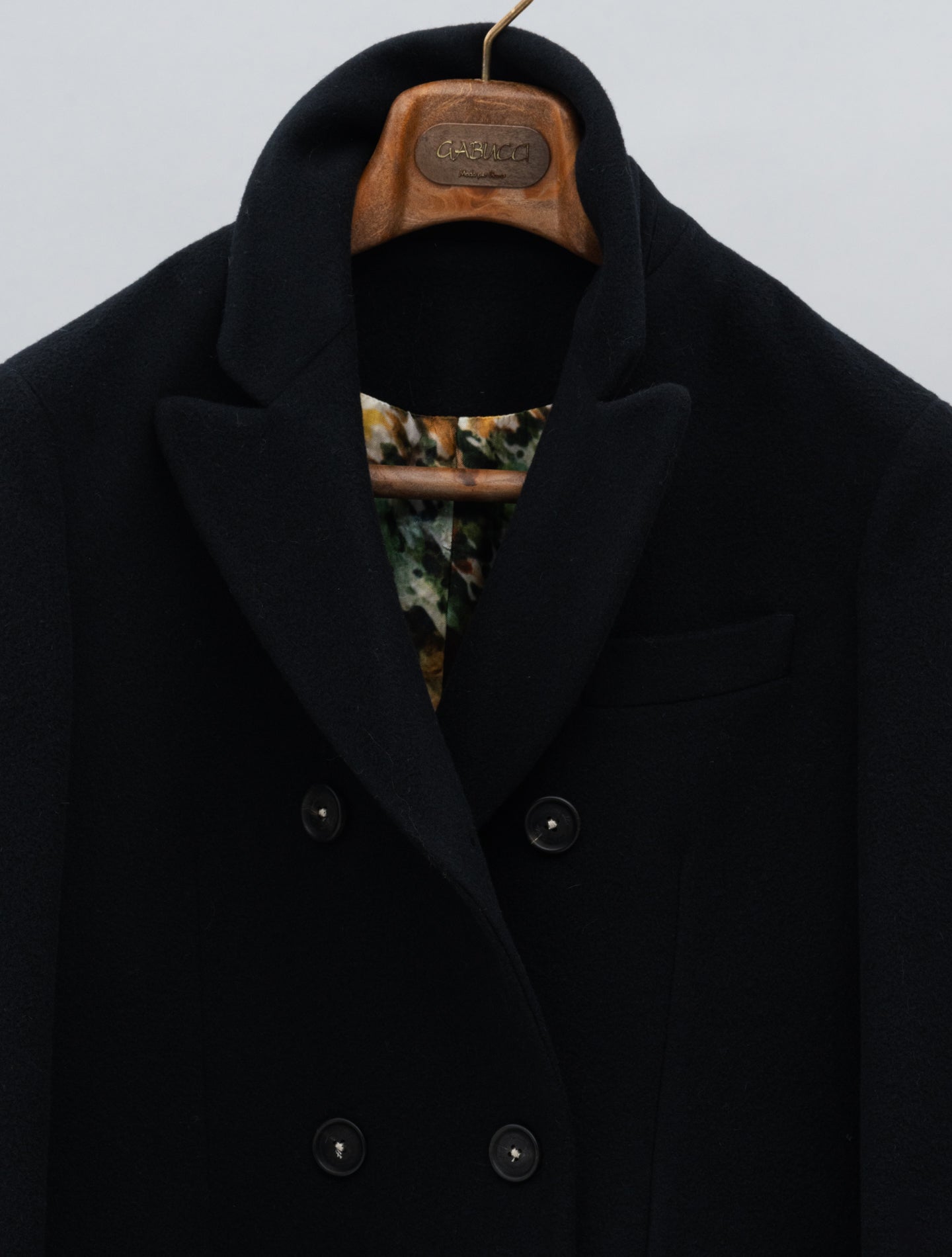 Londra Double Breasted Wool Cashmere Coat Navy