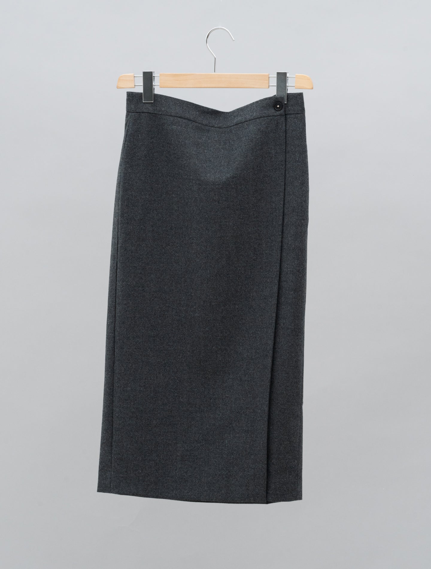 Vanessa Wool Wrap Skirt Dark Grey