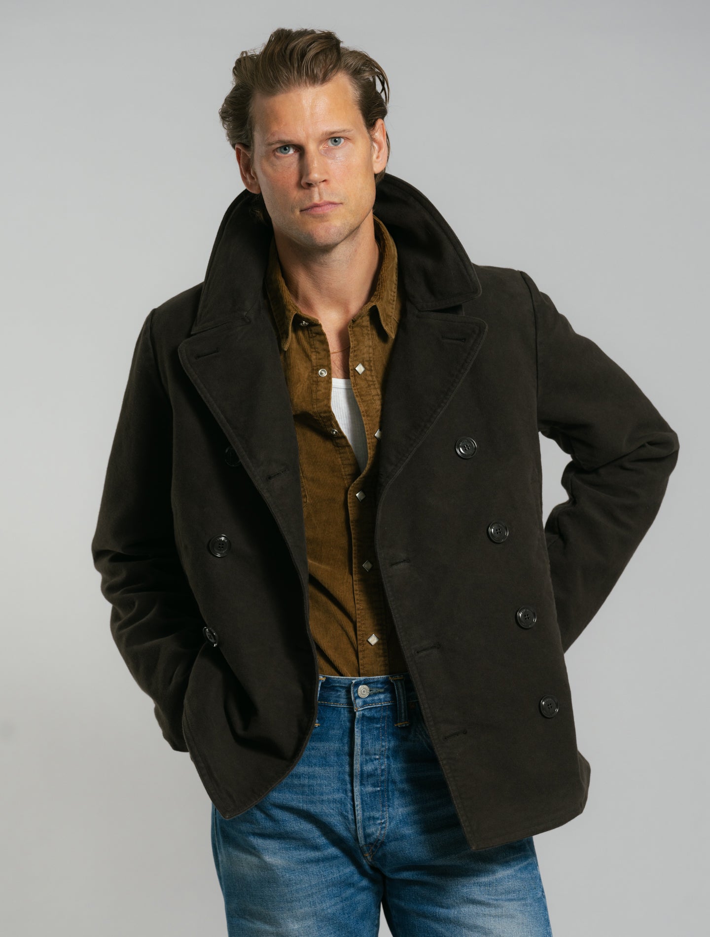 Duvall Moleskin Peacoat Brown