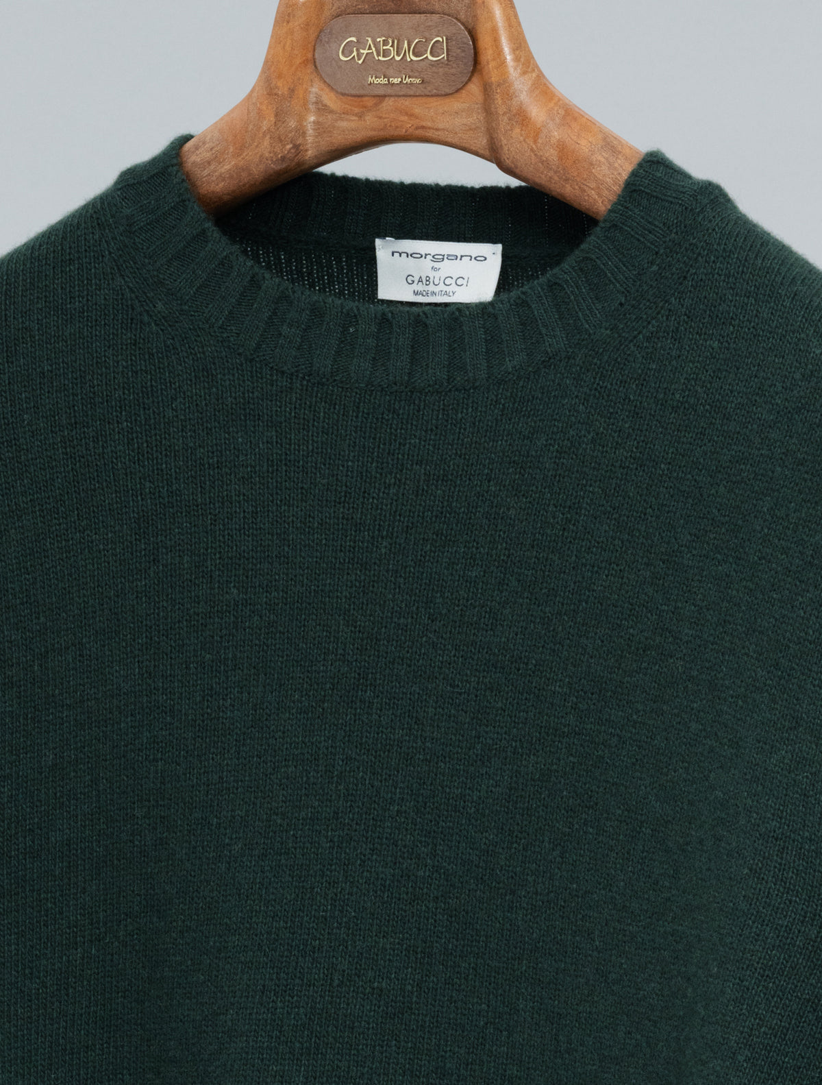 Heavy Knit Wool Cashmere Crewneck Green Pino