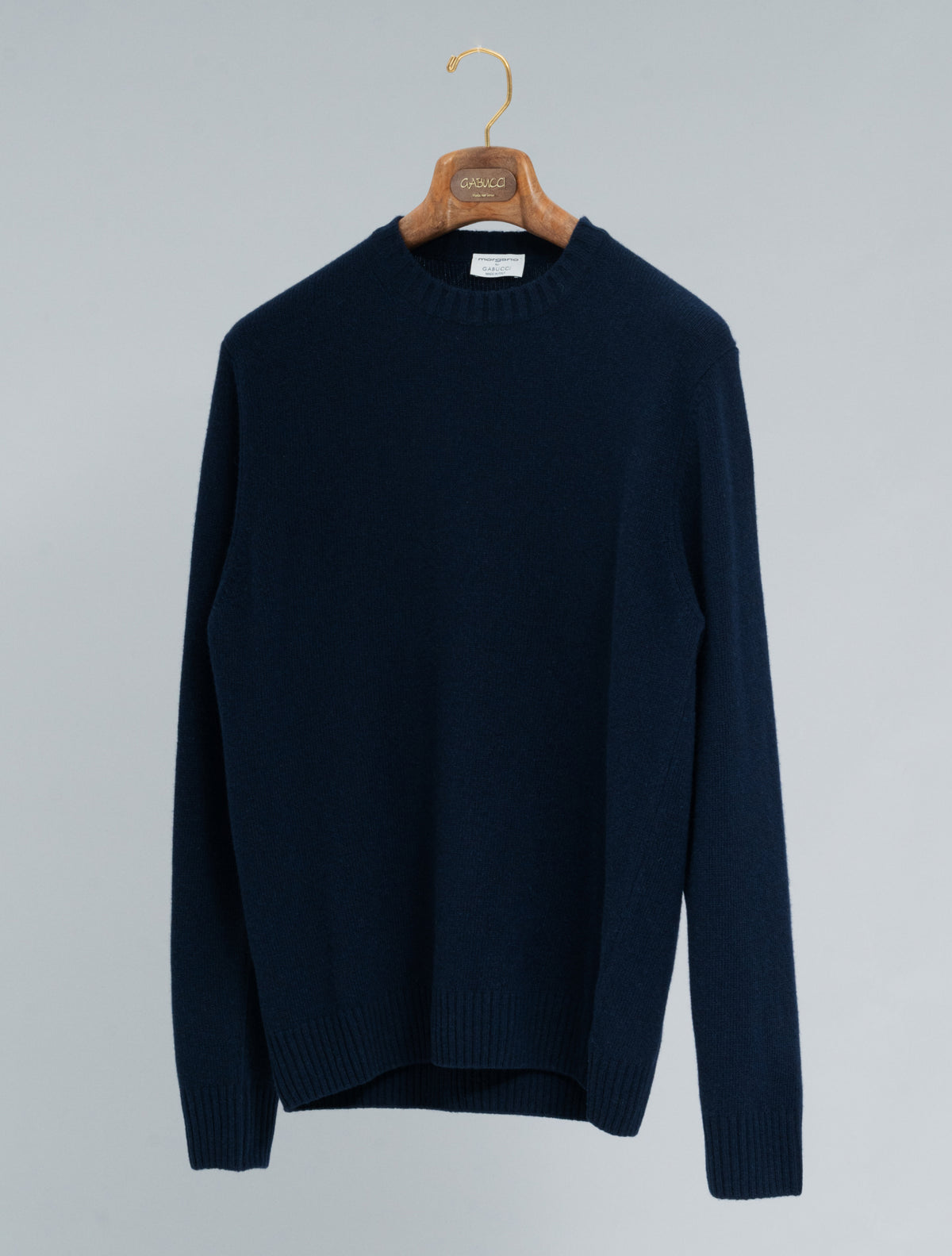 Heavy Knit Wool Cashmere Crewneck Deep Navy