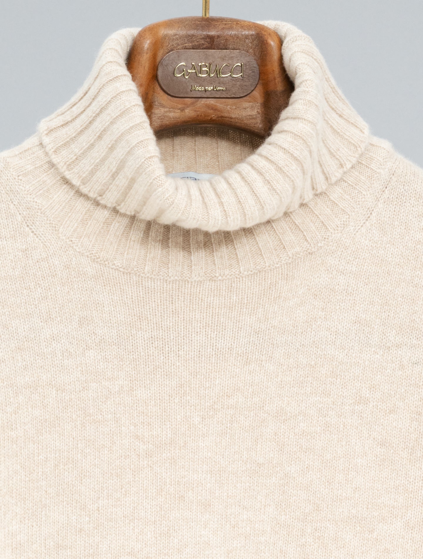 Rollneck Heavy Knitted Wool Cashmere Sand