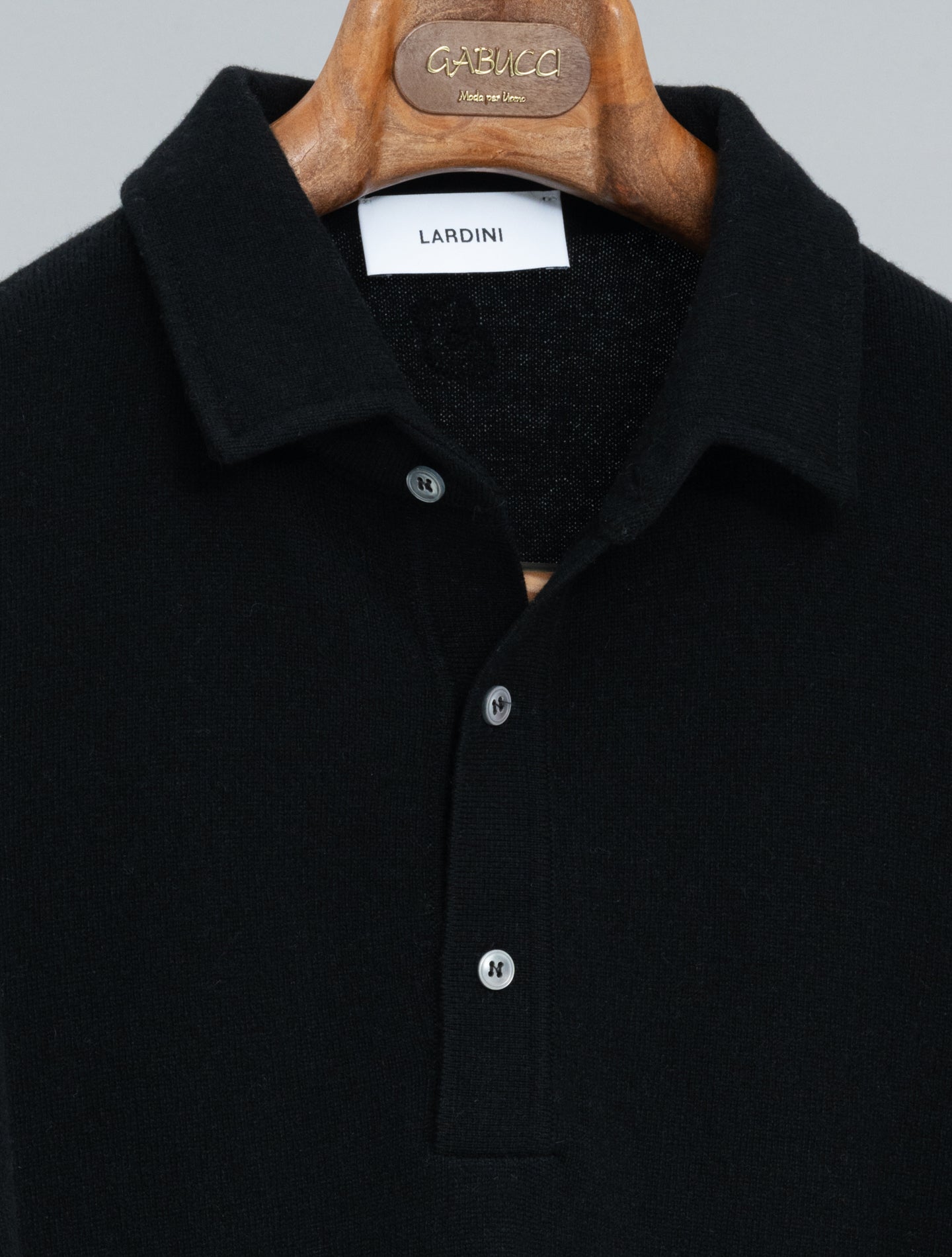 Cashmere Knitted Polo Shirt Black