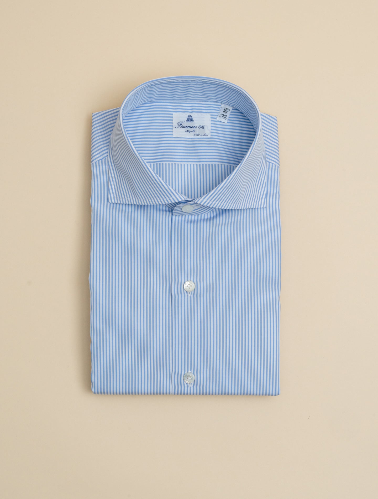 Eduardo Napoli Striped 170/2 Shirt Light Blue | Finamore | Gabucci