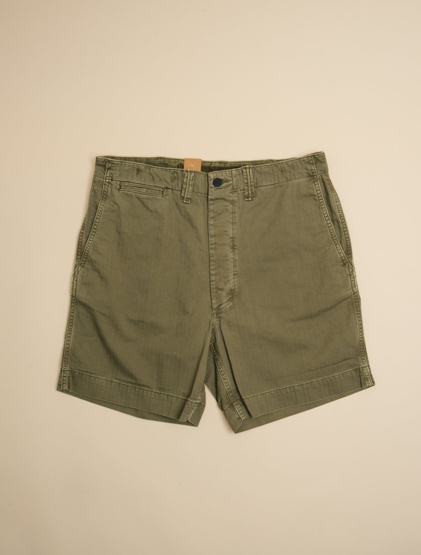 Herringbone Twill Field Short Olive