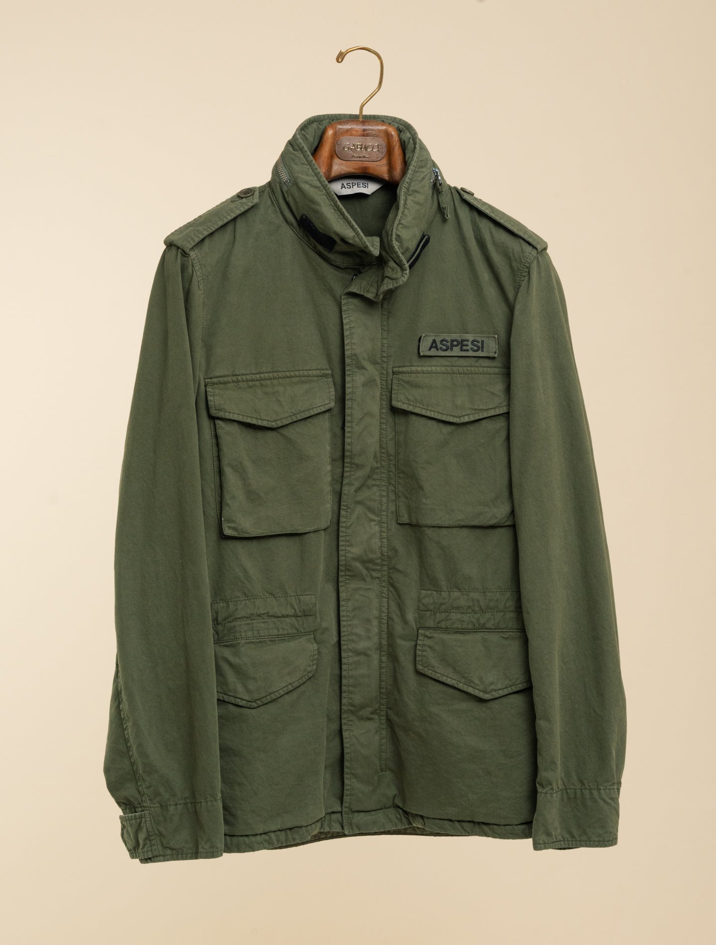 Vento Minifield Cotton Jacket Military – Aspesi | Gabucci