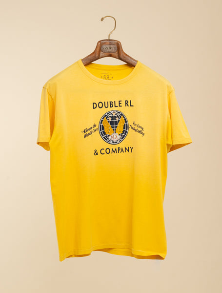 Garment-Dyed Graphic T-Shirt Vintage Yellow | Double RL | Gabucci