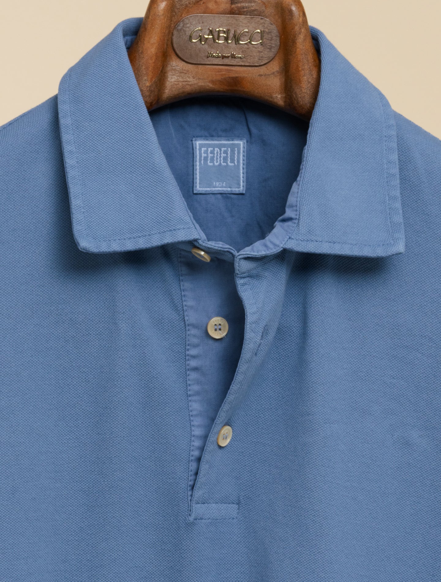 North Organic Cotton Pique Polo Shirt Steel Blue