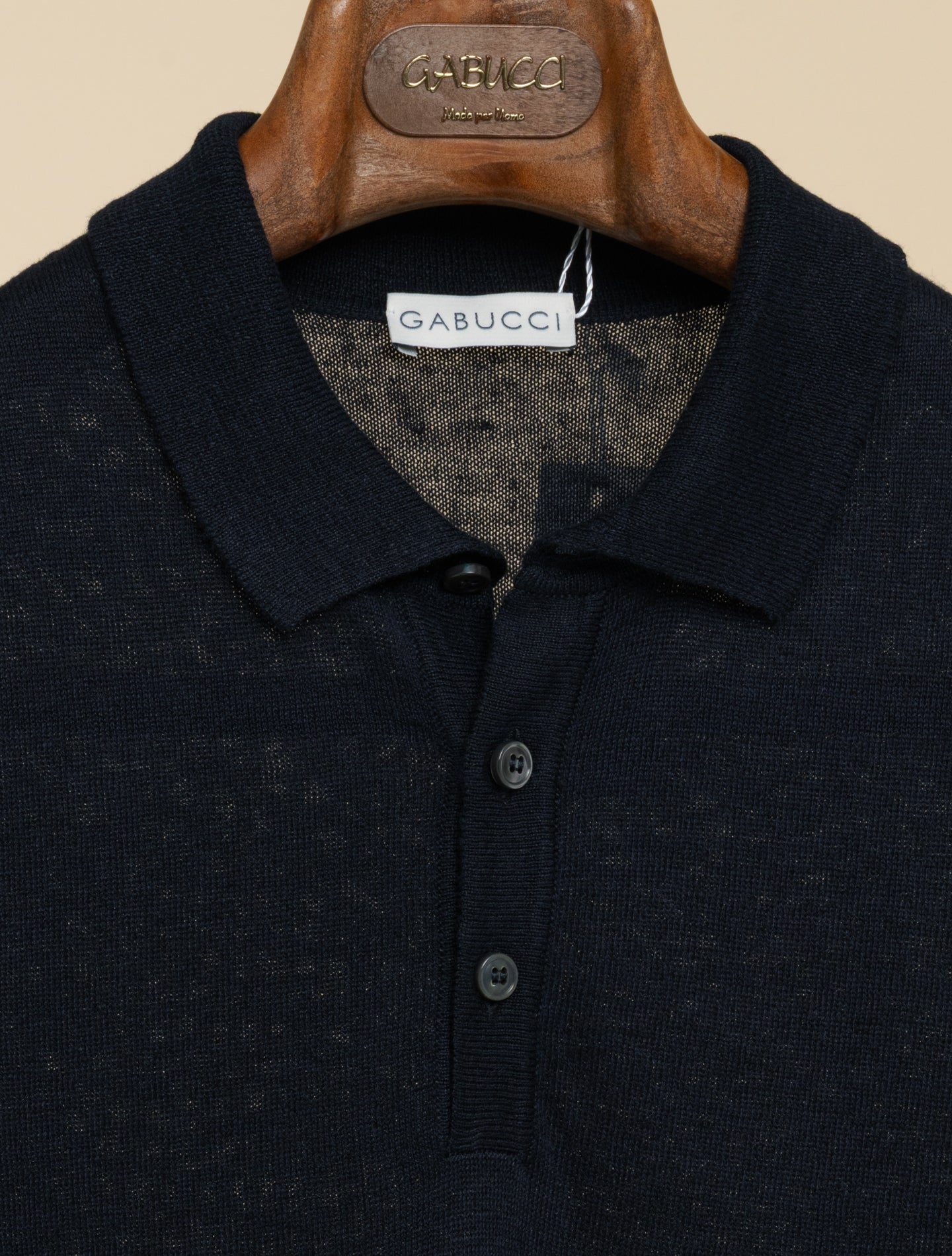 Ibiza Linen Cotton Polo Shirt Short Sleeve Navy