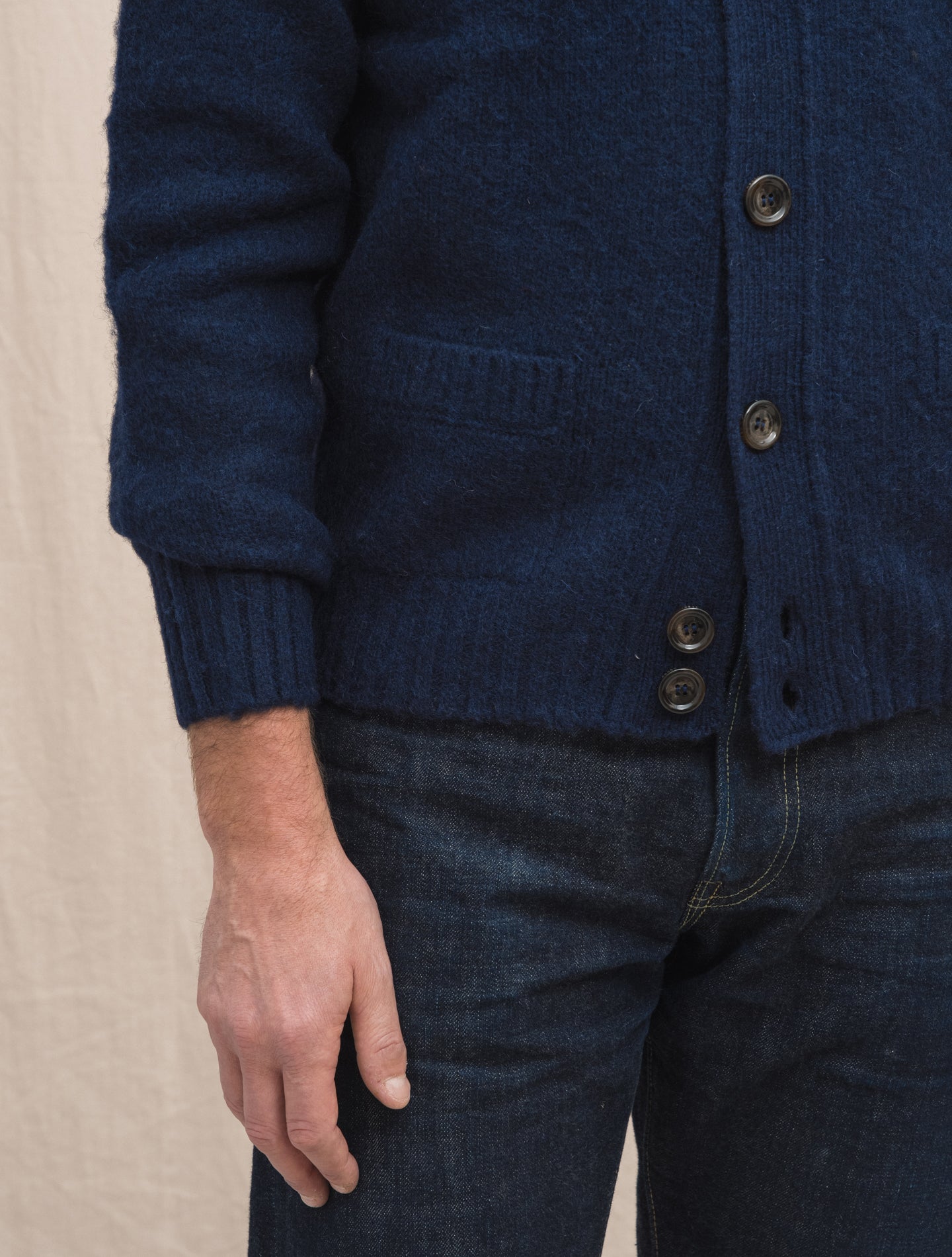 Shaggy Dog Cardigan Navy