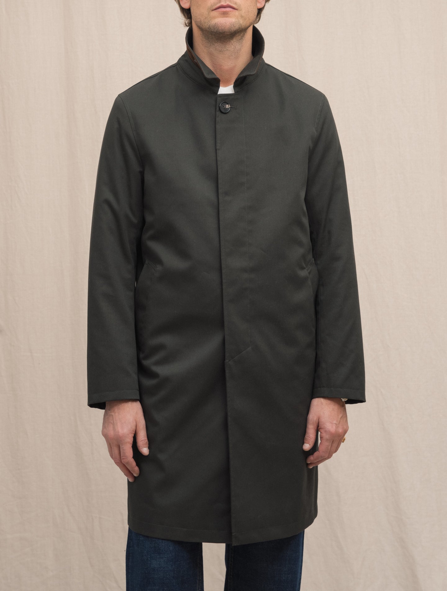 Technical Gabardine Coat Dark Green