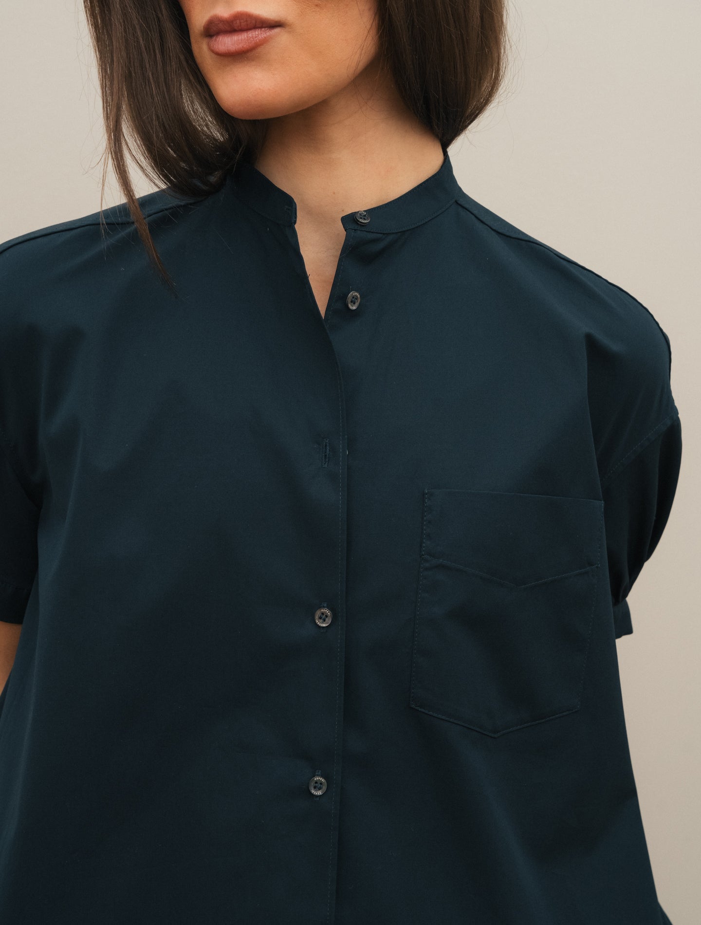 A - lined Poplin Short Sleeve Shirt Navy Aspesi Shirts IT 38