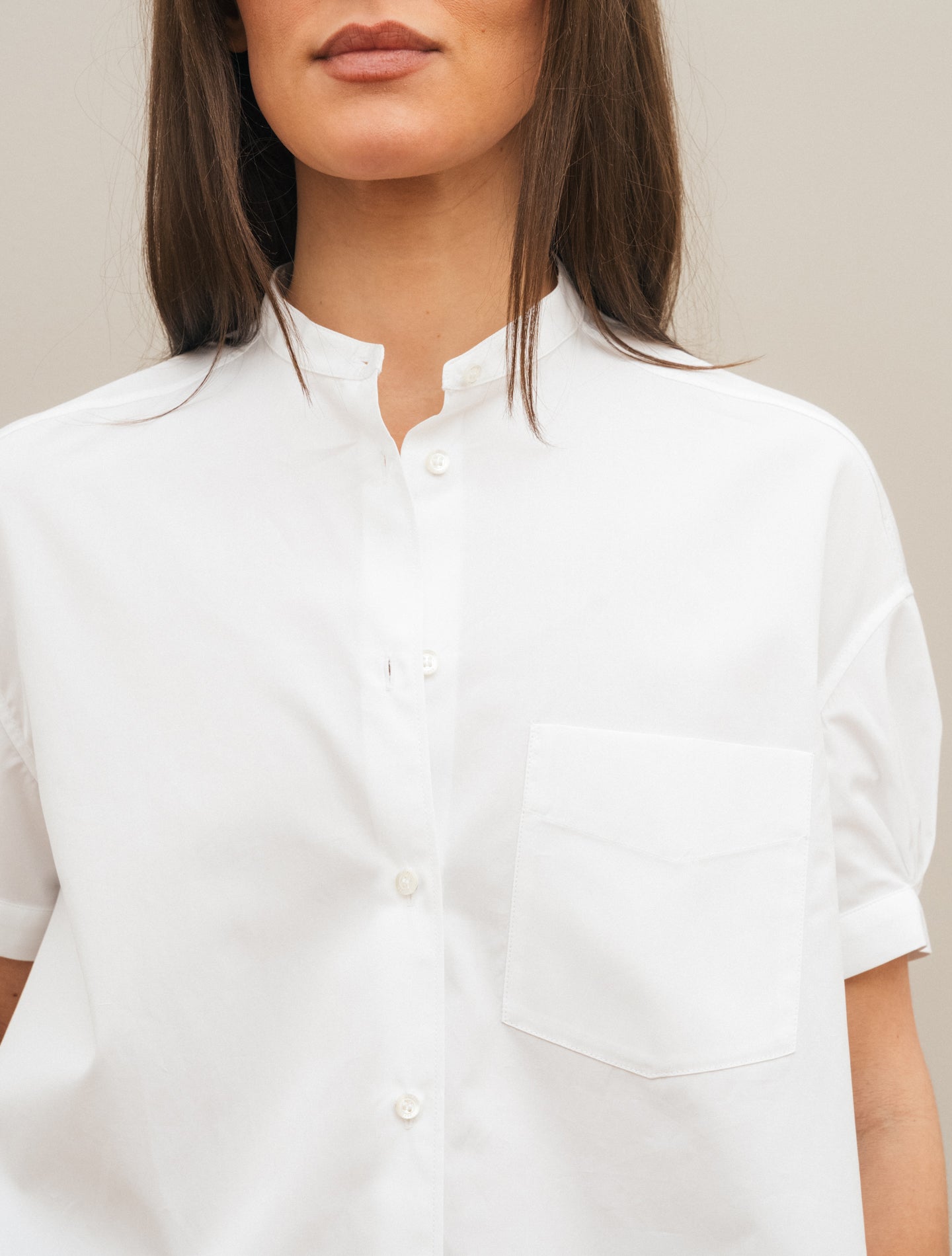 A - lined Poplin Short Sleeve Shirt White Aspesi Shirts IT 38