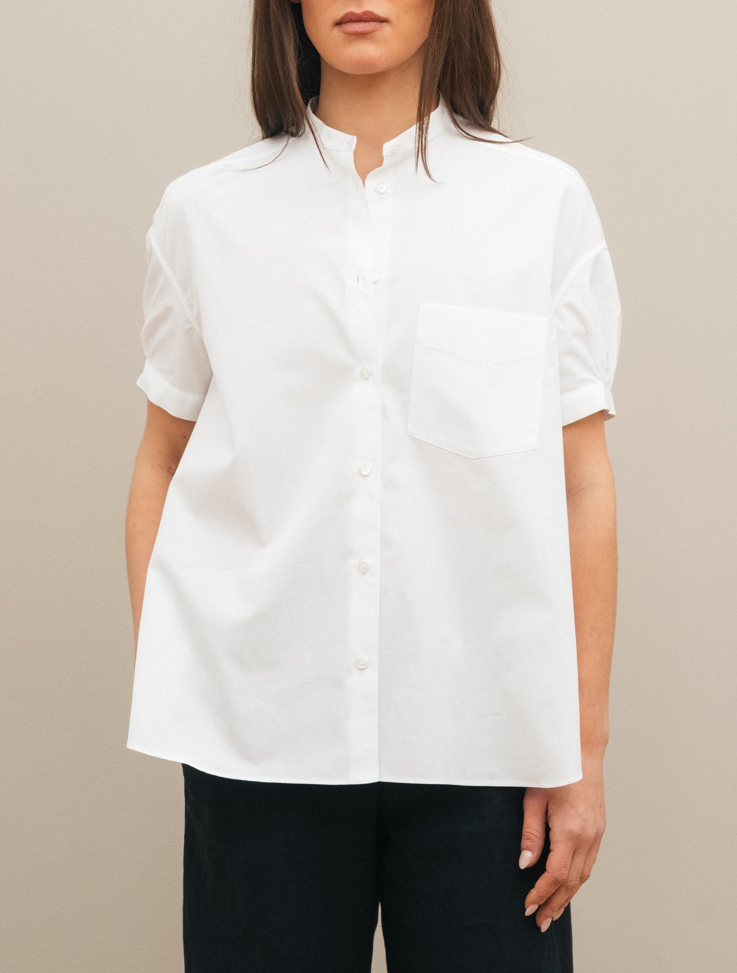 A - lined Poplin Short Sleeve Shirt White Aspesi Shirts IT 38