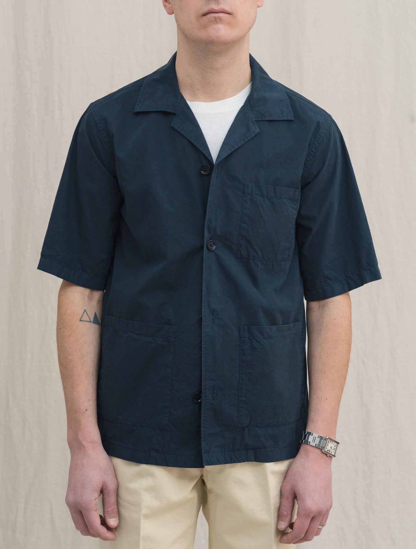 Ago Bowling Shirt Navy Aspesi Shirts Gabucci