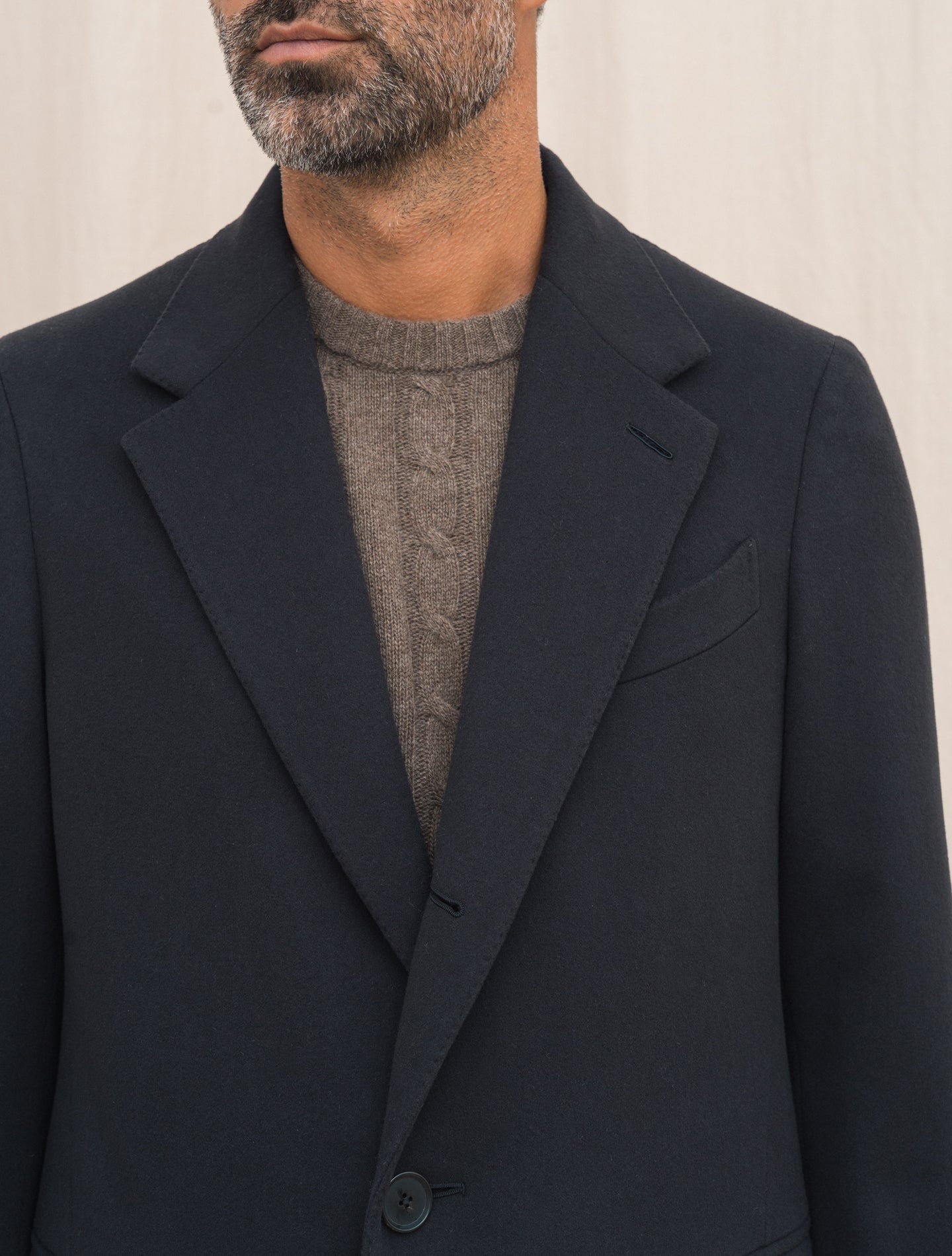 Aida Single Breasted Wool Cashmere Coat Navy Caruso Outerwear 48