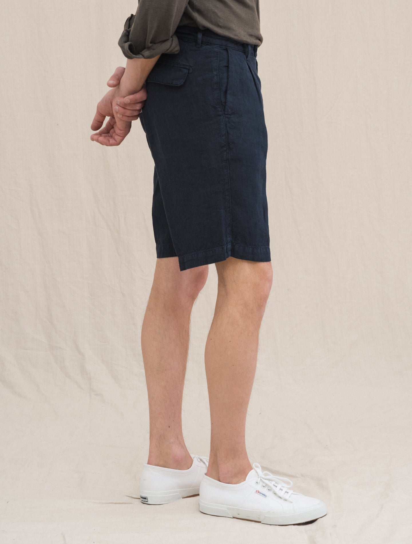 Alaccia Linen Shorts Navy Massimo Alba Shorts 46