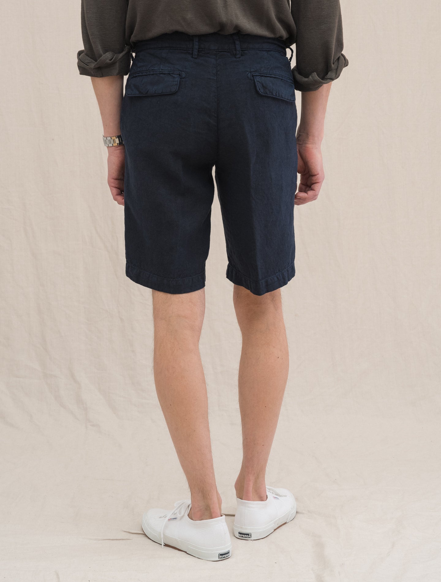 Alaccia Linen Shorts Navy Massimo Alba Shorts 46