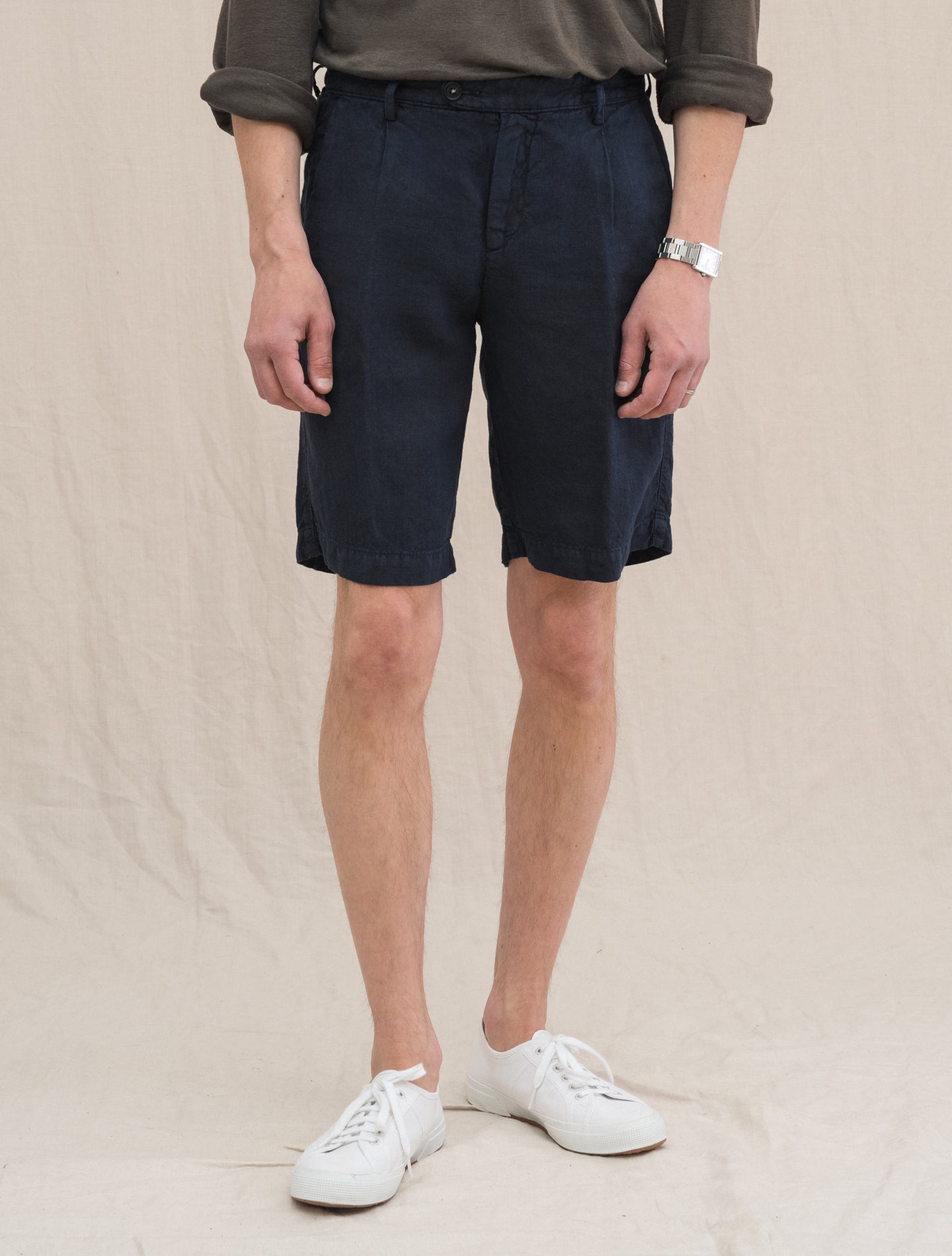 Alaccia Linen Shorts Navy Massimo Alba Shorts 46