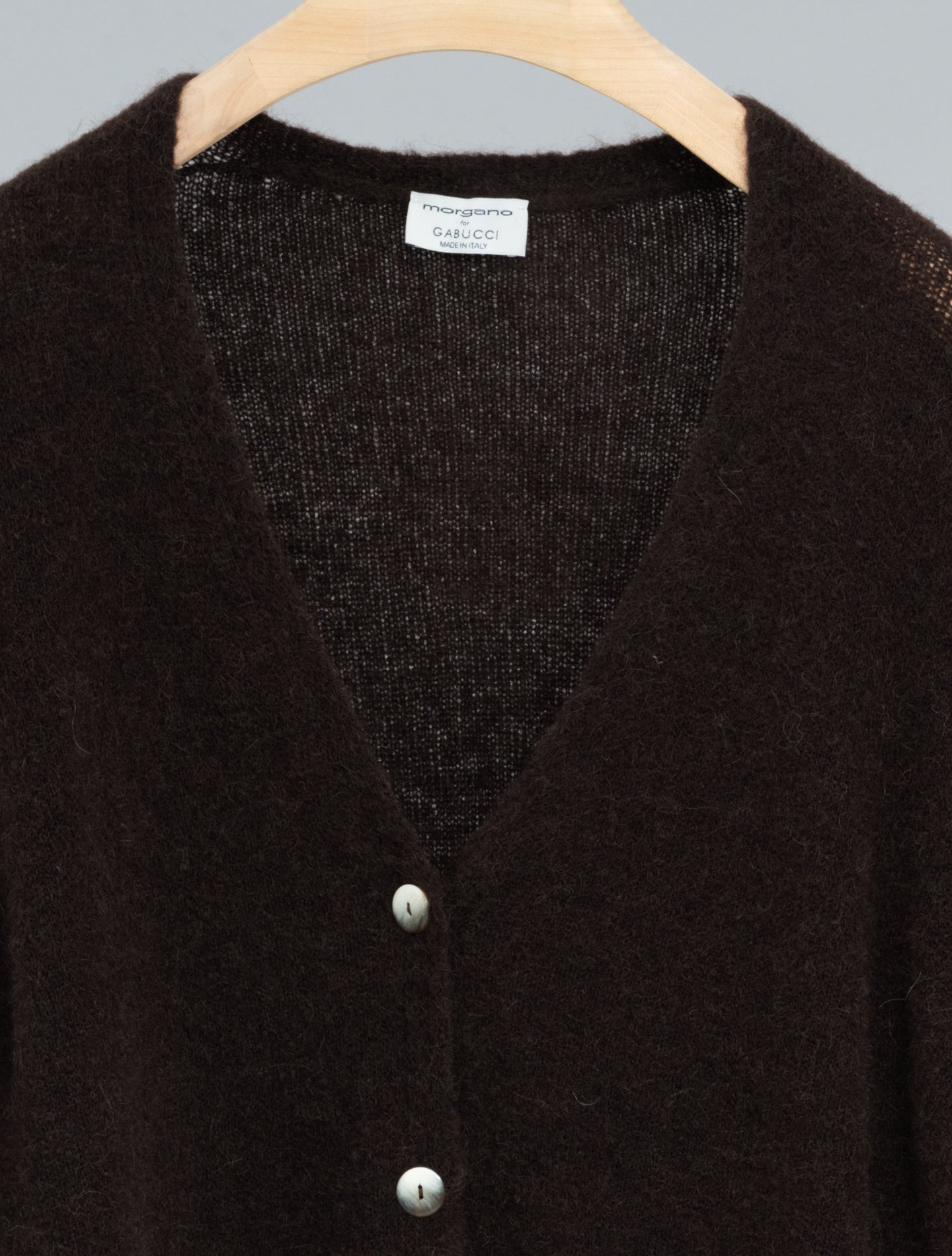 Alpaca Cardigan Dark Brown Morgano Knitwear IT 40