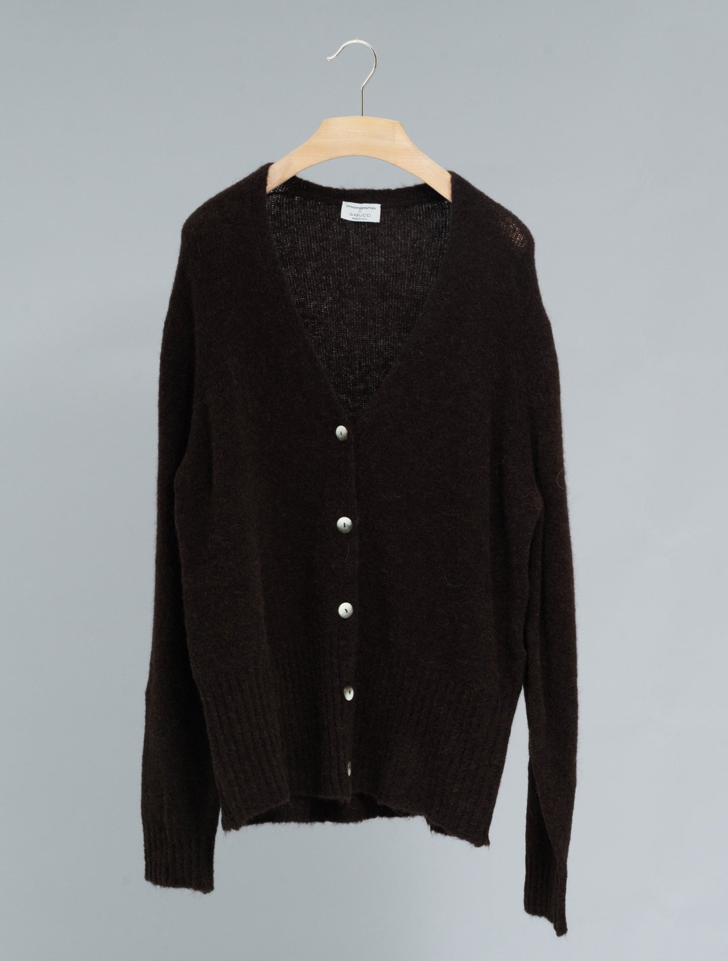 Alpaca Cardigan Dark Brown Morgano Knitwear IT 40