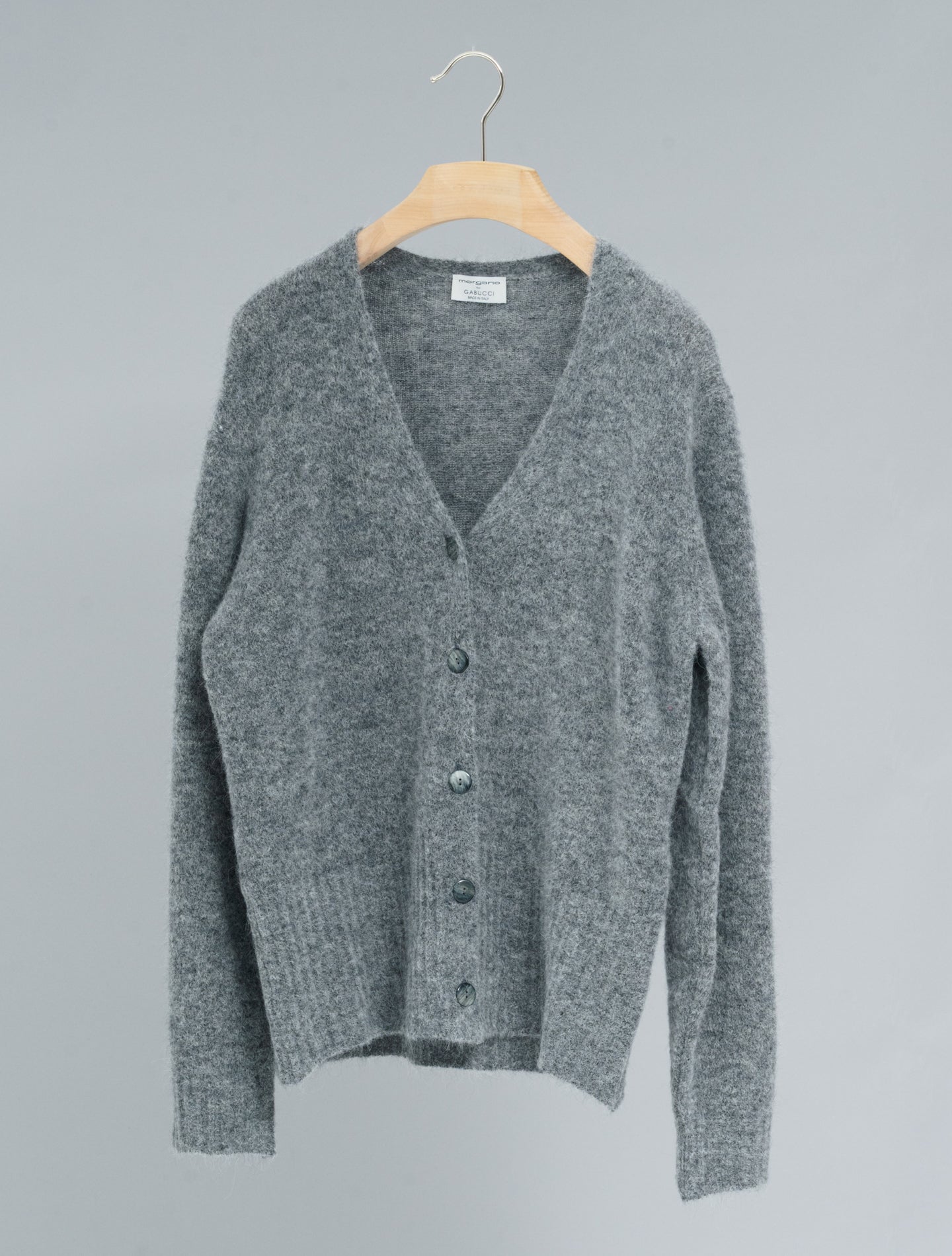 Alpaca Cardigan Grey Morgano Knitwear IT 40